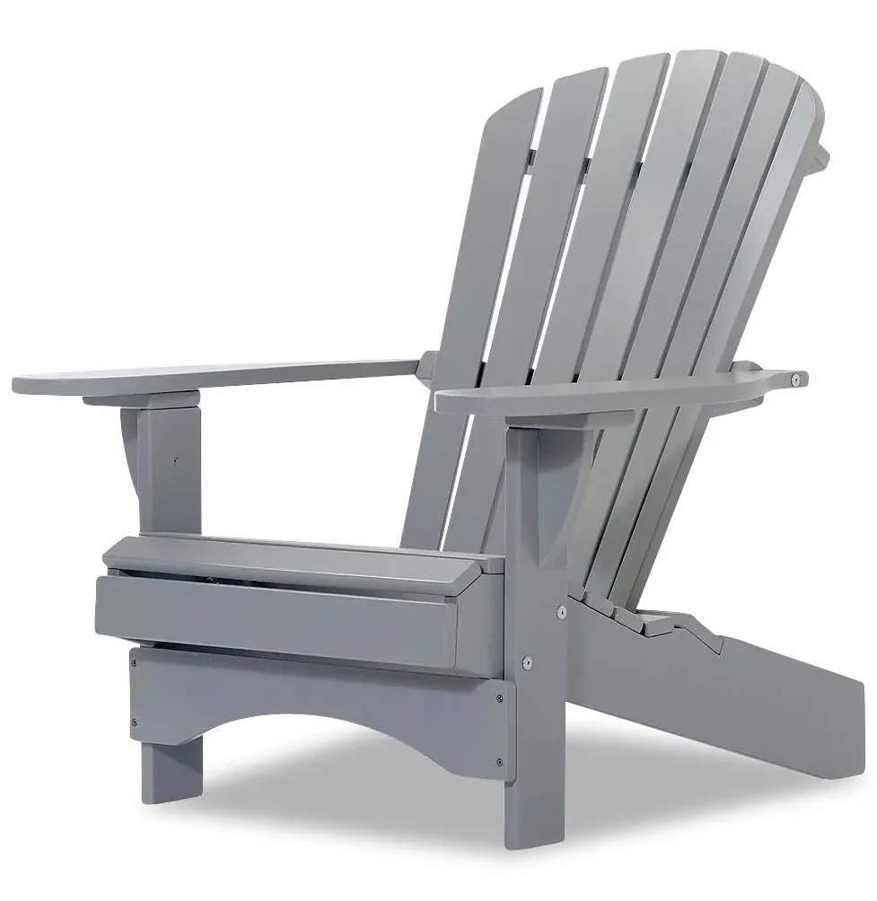 Original Dream-Chairs since 2007 Krzesło Adirondack "Comfort” de luxe w kolorze szarym, krzesło relaksacyjne z ergonomicznym oparciem, krzesło ogrodowe na balkon, taras, maksymalne obciążenie 170 kg