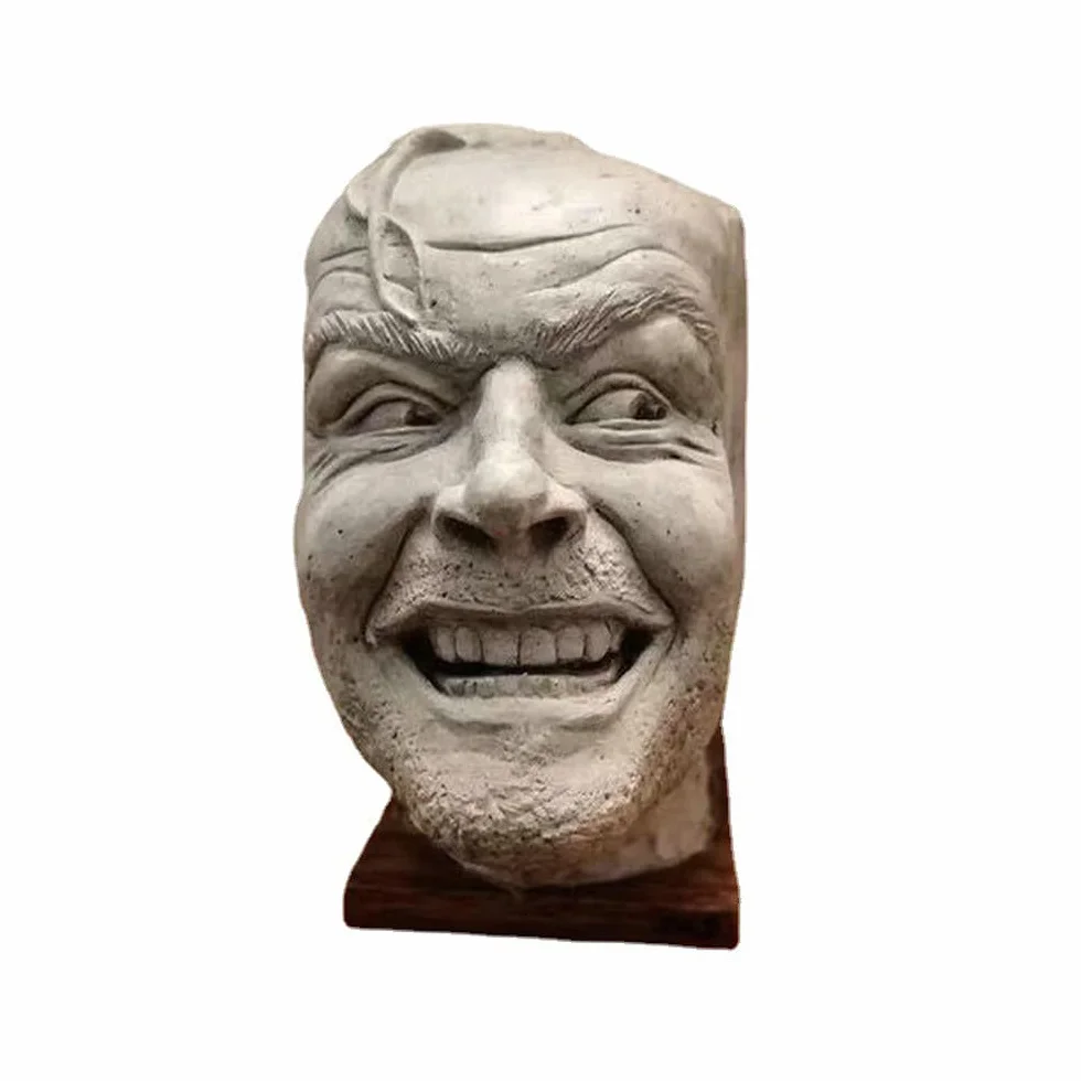 MBLUE Rzeźba lśniącej biblioteki podpórki do książek Here's Johnny Rzeźba Żywica Pulpit Ornament Półka na książki Zabawny ornament