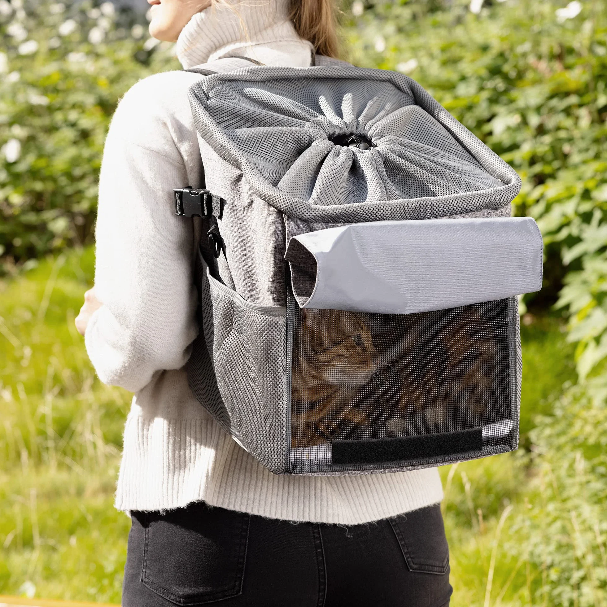 Navaris Plecak dla psów i kotów – 31 x 27 x 27 cm, torba transportowa, nośność do 11,5 kg