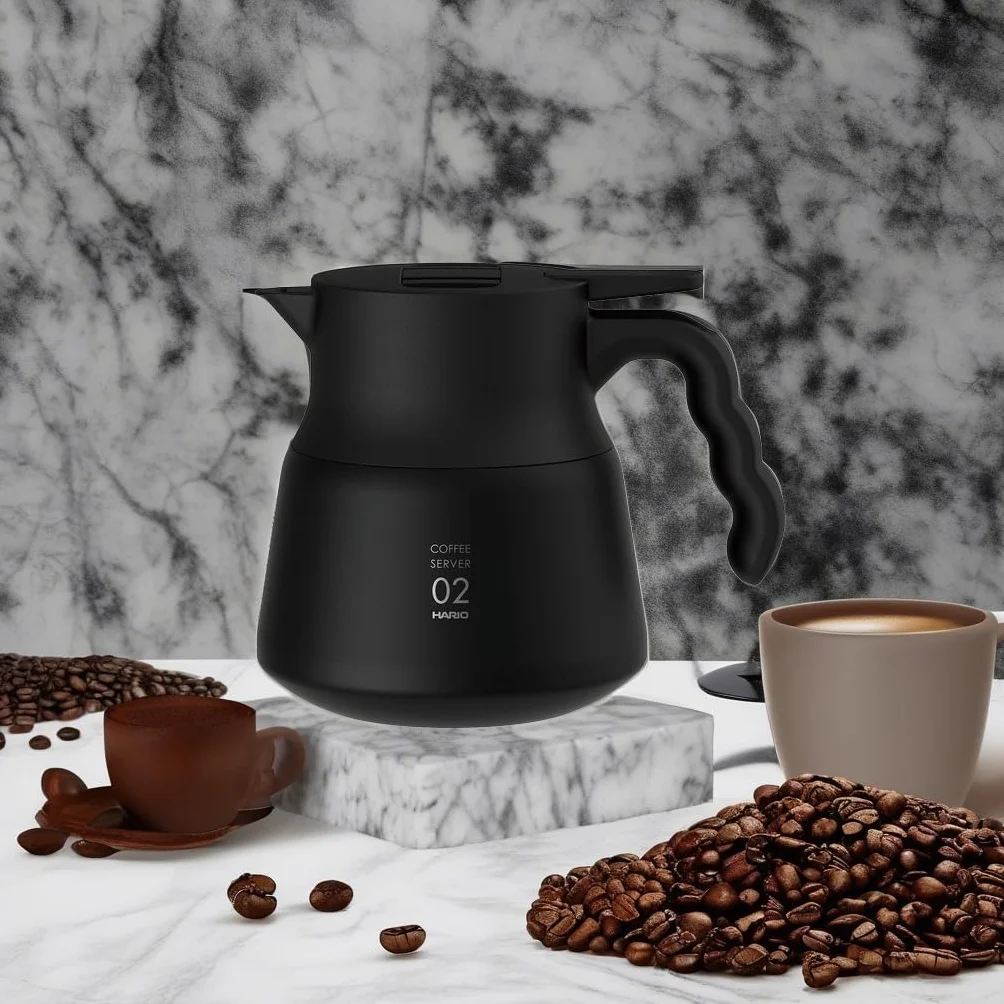 Hario V60 Insulated Metal Server Plus, 600 ml, czarny
