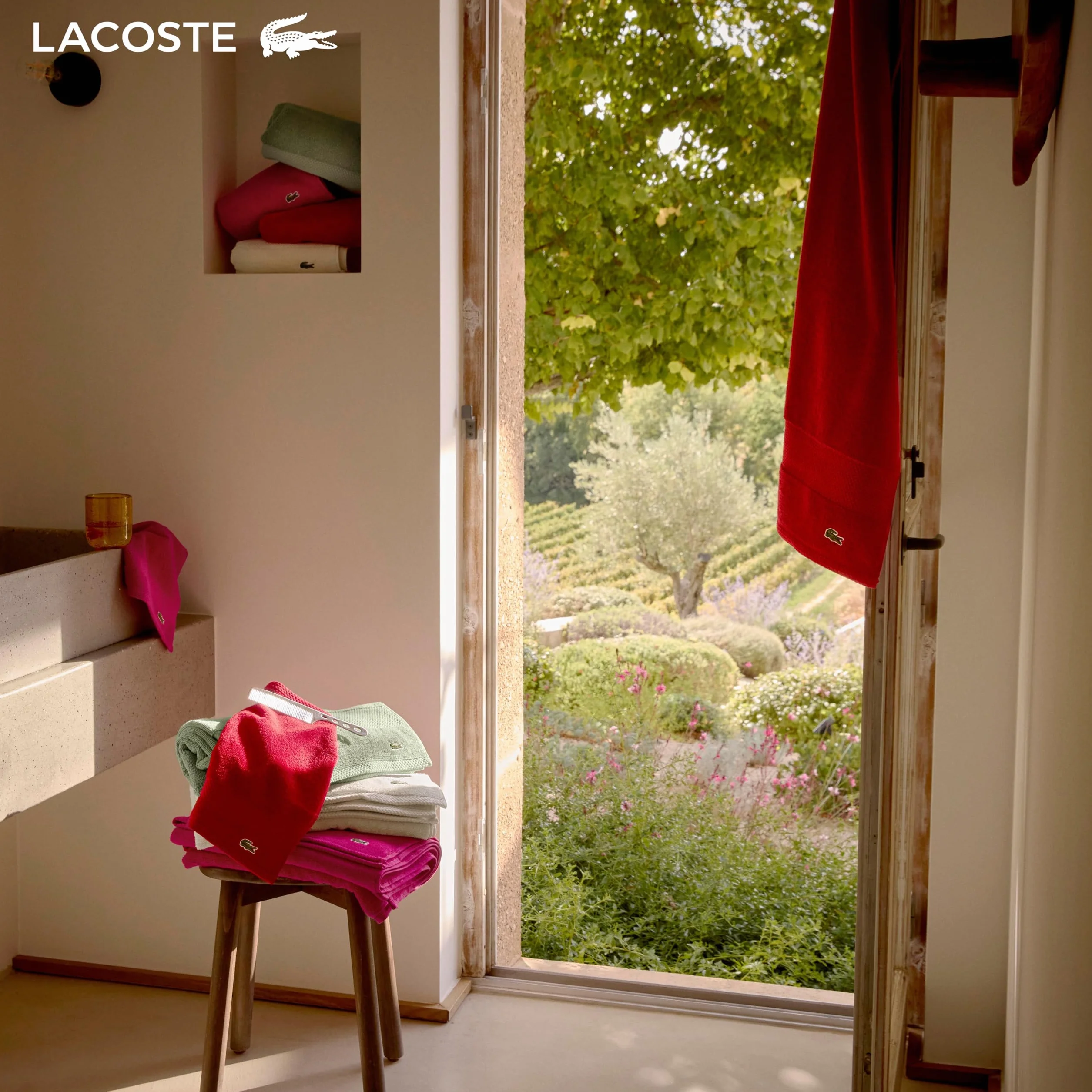 Lacoste Heritage Supima bawełniany ręcznik do rąk, granatowy, 40 cm x 76 cm