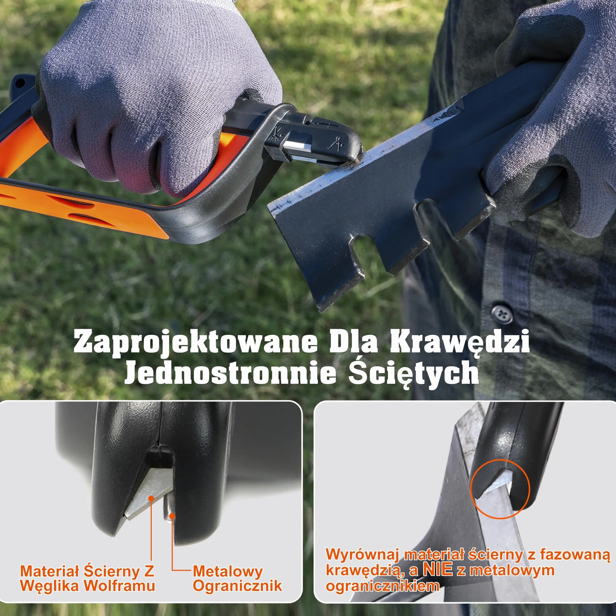 Sharpal 103N ostrzałka do siekiery i noży, All-in-1, do noży i kosiarek, nożyc ogrodowych i ostrzałek narzędziowych, stal wolframowa do szlifowania zgrubnego, ceramika do szlifowania końcowego