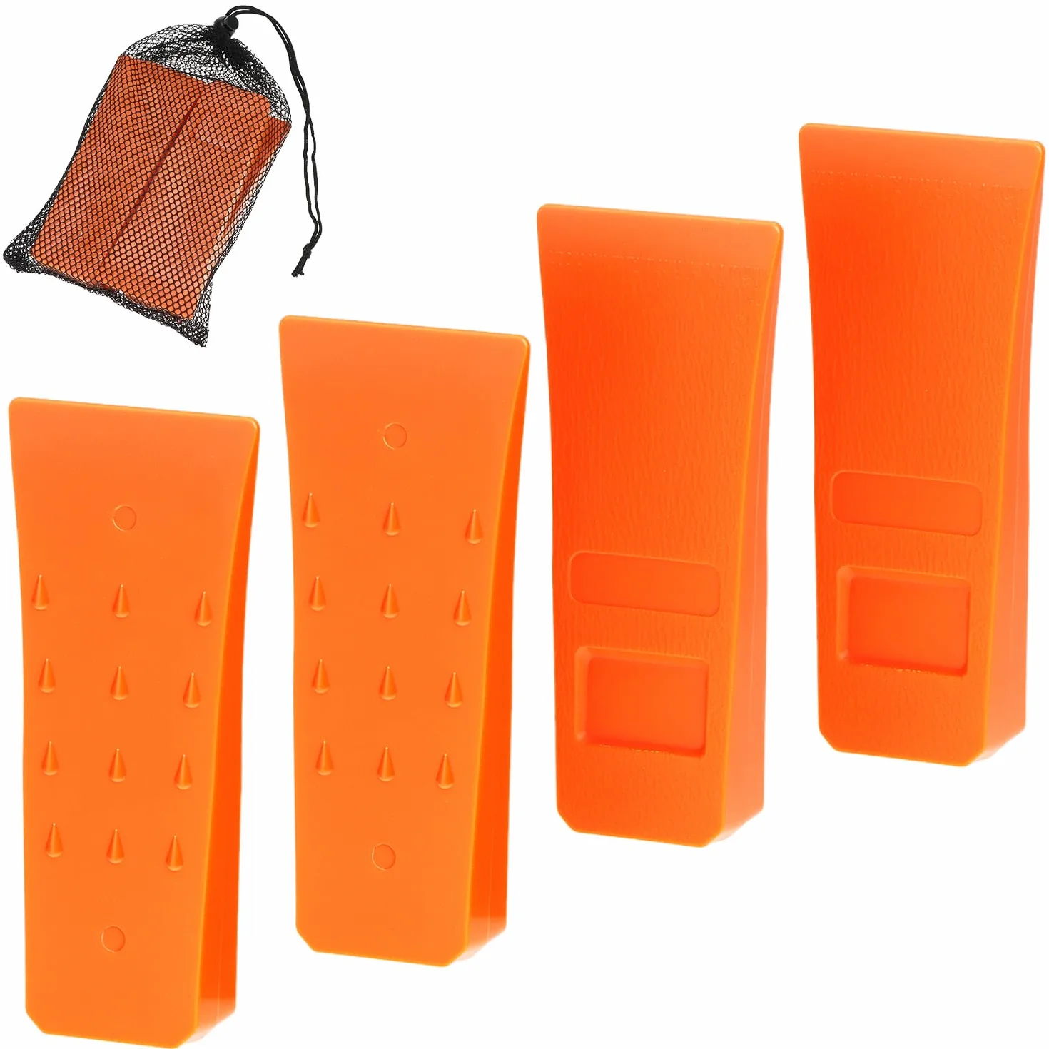 QWORK® Kliny do ścinania drzew 15 cm, antypoślizgowe, odporne na uderzenia, tworzywo ABS, wysoka widoczność, klin do bezpiecznego cięcia drzewa, 4 szt