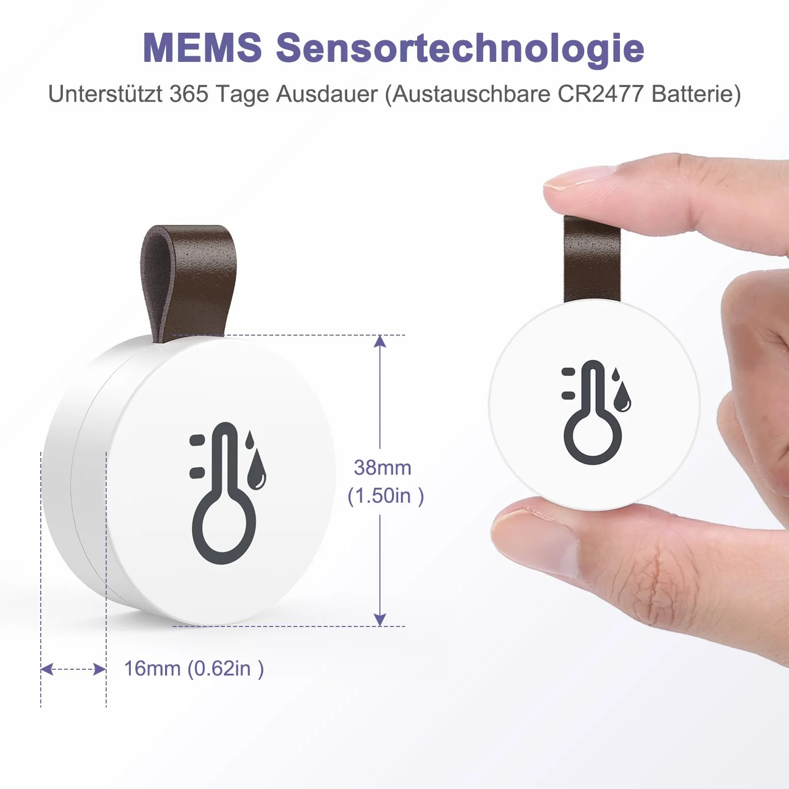 Termometr Bluetooth Higrometr, miernik temperatury i wilgotności powietrza z aplikacją i przechowywaniem danych, cyfrowy czujnik temperatury i wilgotności do domu, szklarni, piwnicy na wino, 1