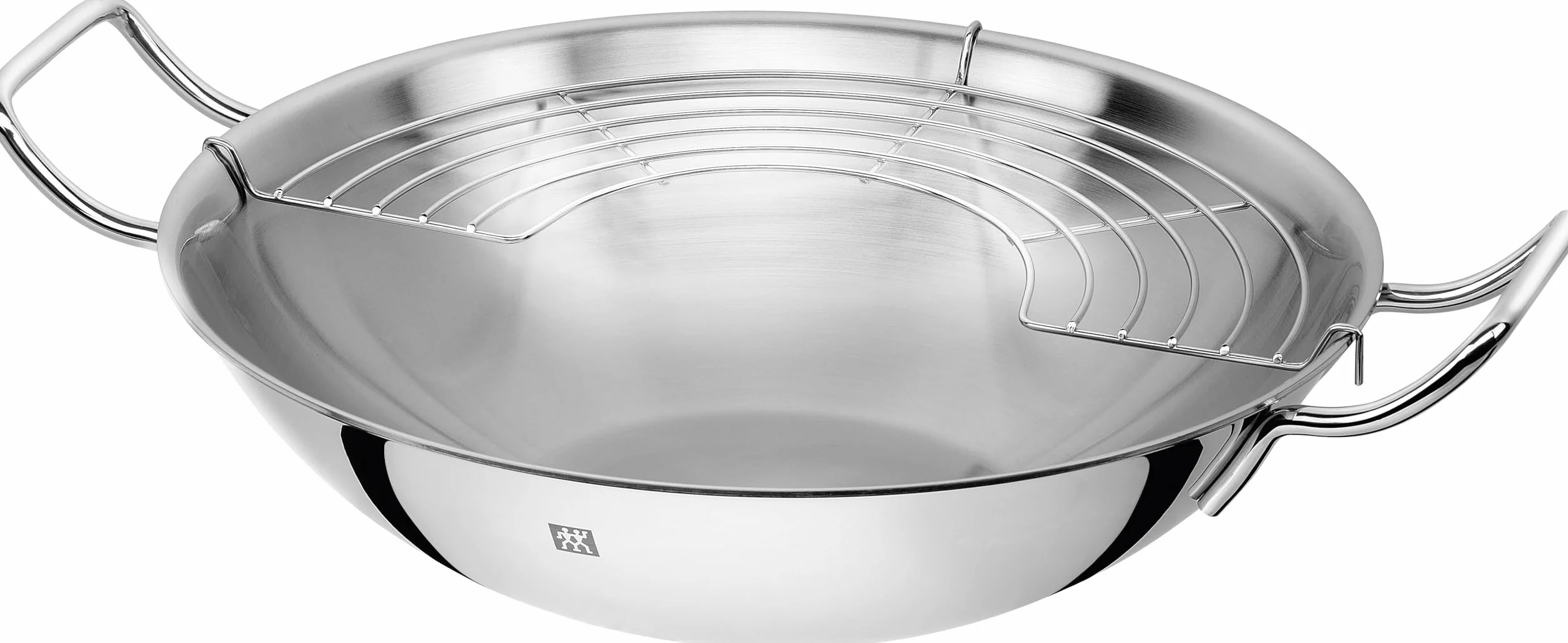 ZWILLING Wok, Inkl. Glasdeckel und herausnehmbaren Gittereinsatz, Induktionsgeeignet, Ø 32 cm, Edelstahl, Plus