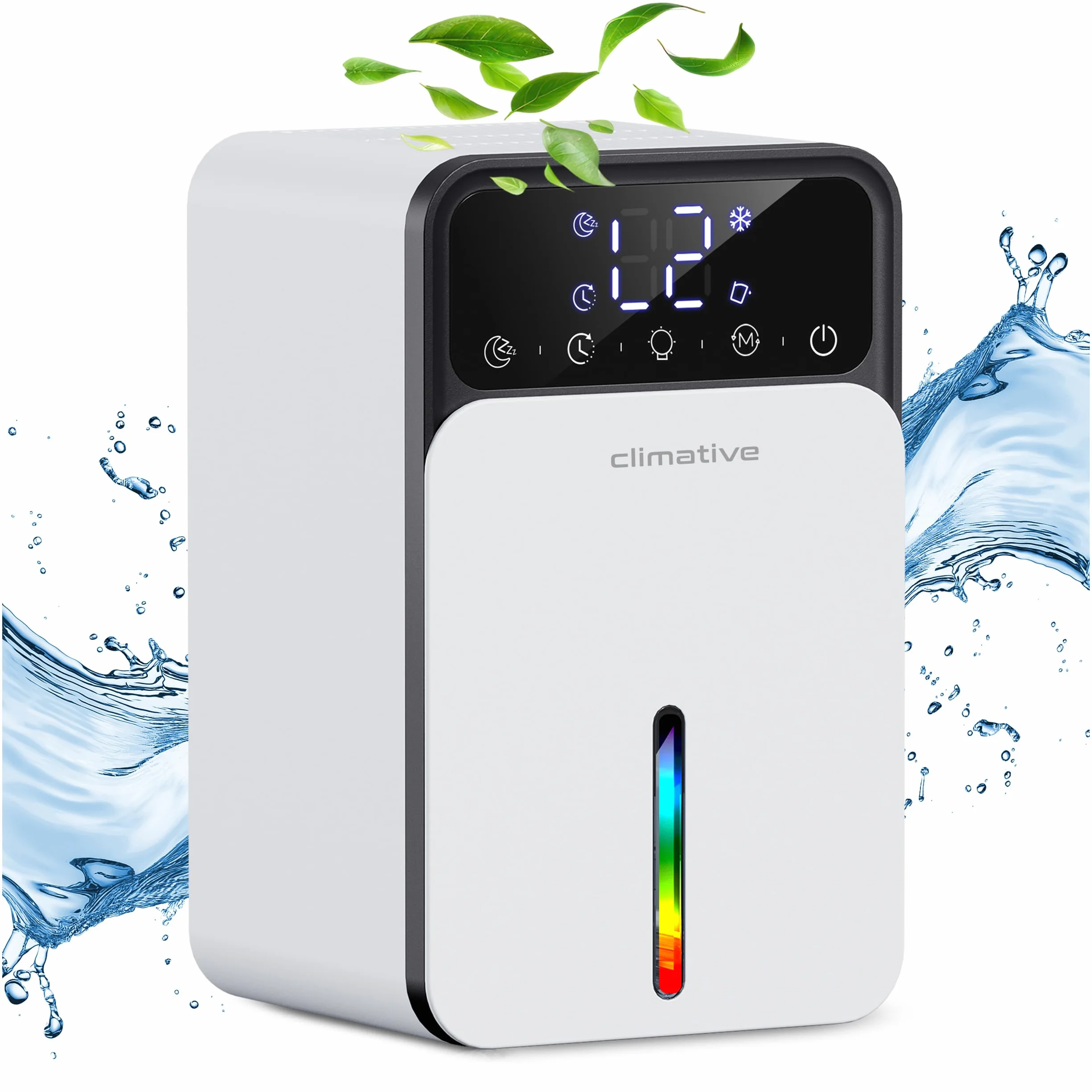 elektryczny osuszacz powietrza LUXE UV 0,35 l/24 h, timer LED, cichy, mały, z funkcją auto-defrost, osuszacz do domu, mieszkania i łazienki, przeciw wilgoci i pleśni, biały