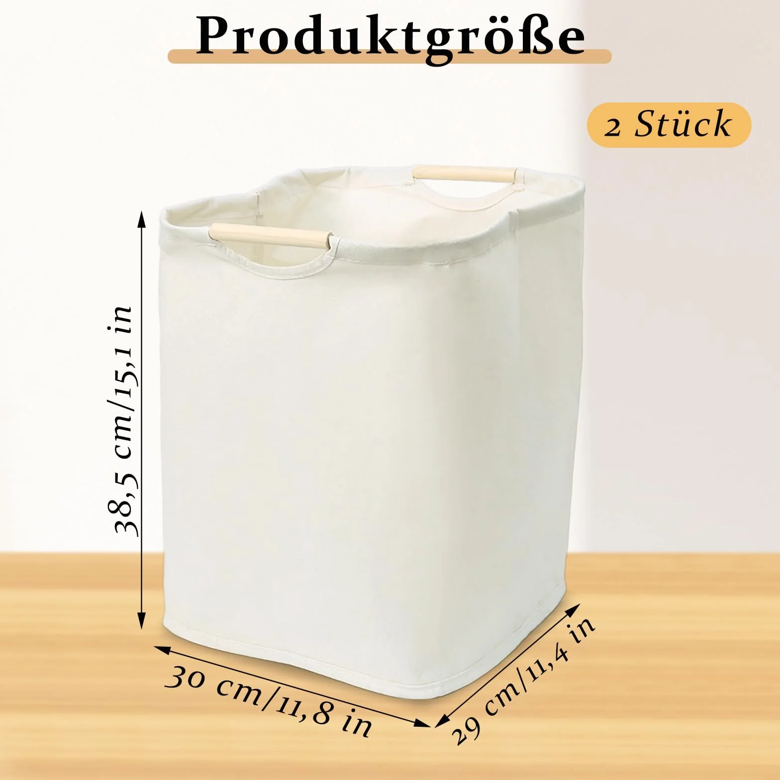 Wąski kosz na pranie, 2 sztuki kosza na pranie z tkaniny, 30 × 29 × 38,5 cm, kosze do przechowywania prania z uchwytem, kosze na bieliznę, kosz na bieliznę do sypialni łazienki