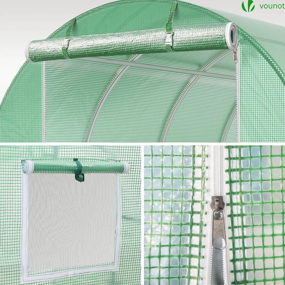 VOUNOT Szklarnia foliowa na zimę, tunel foliowy, 3 x 3 x 2 m, 9 m²