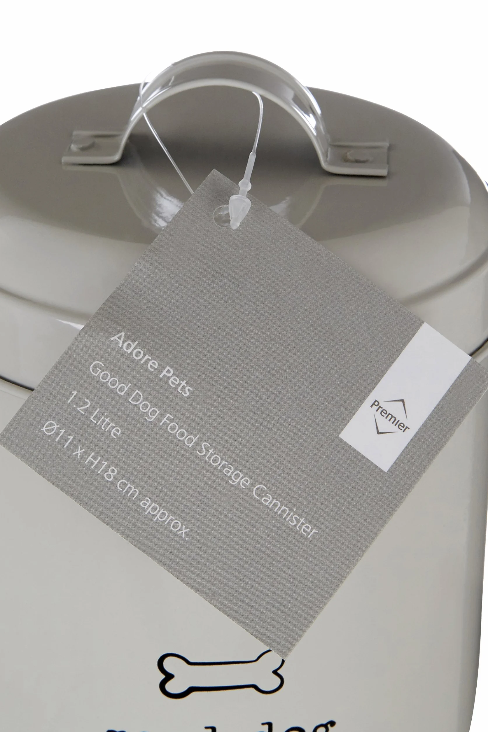 Premier Housewares Adore zwierzęta domowe dobry kanister do przechowywania karmy dla psów, 1,2 l - naturalny