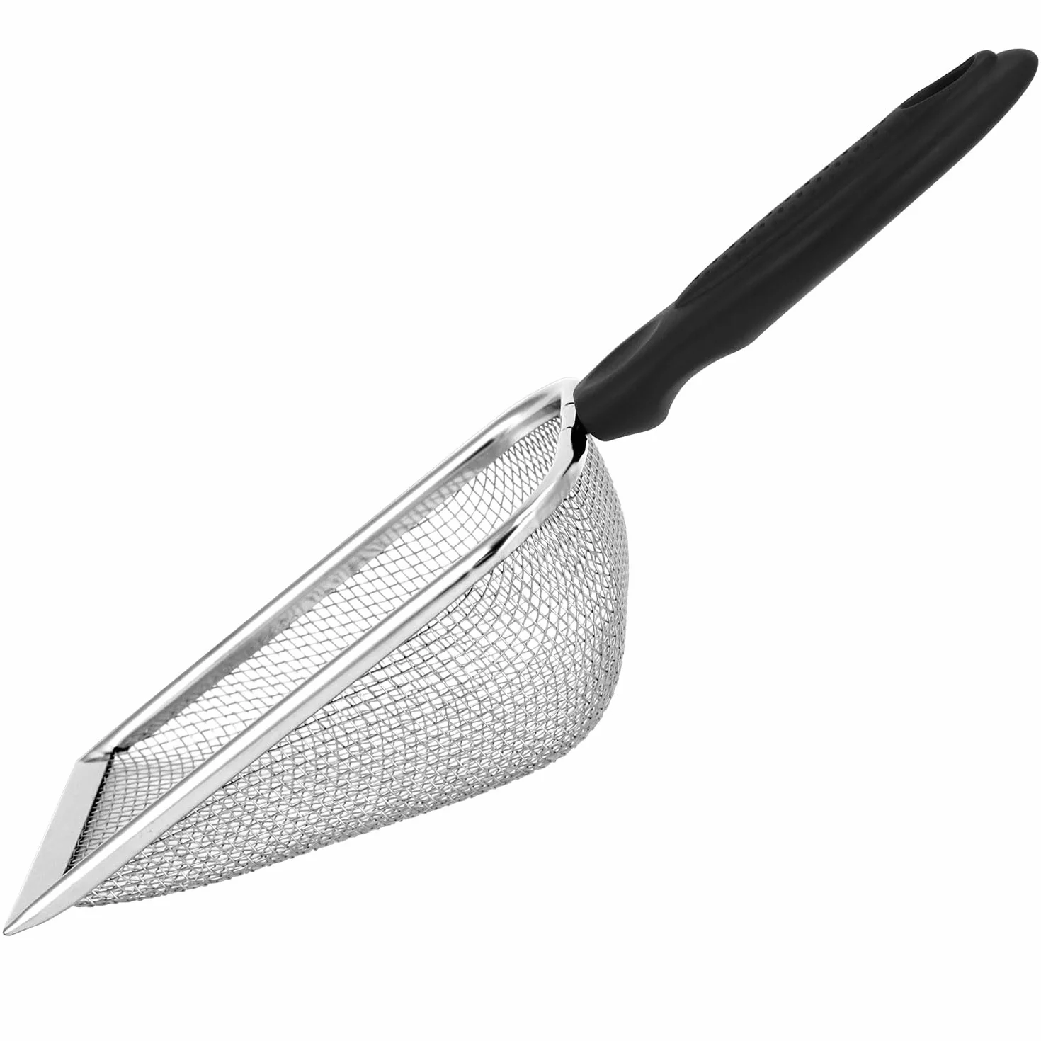 QWORK Sito z piasku ze stali szlachetnej 2 x 2 mm metalowa łopata do piasku
