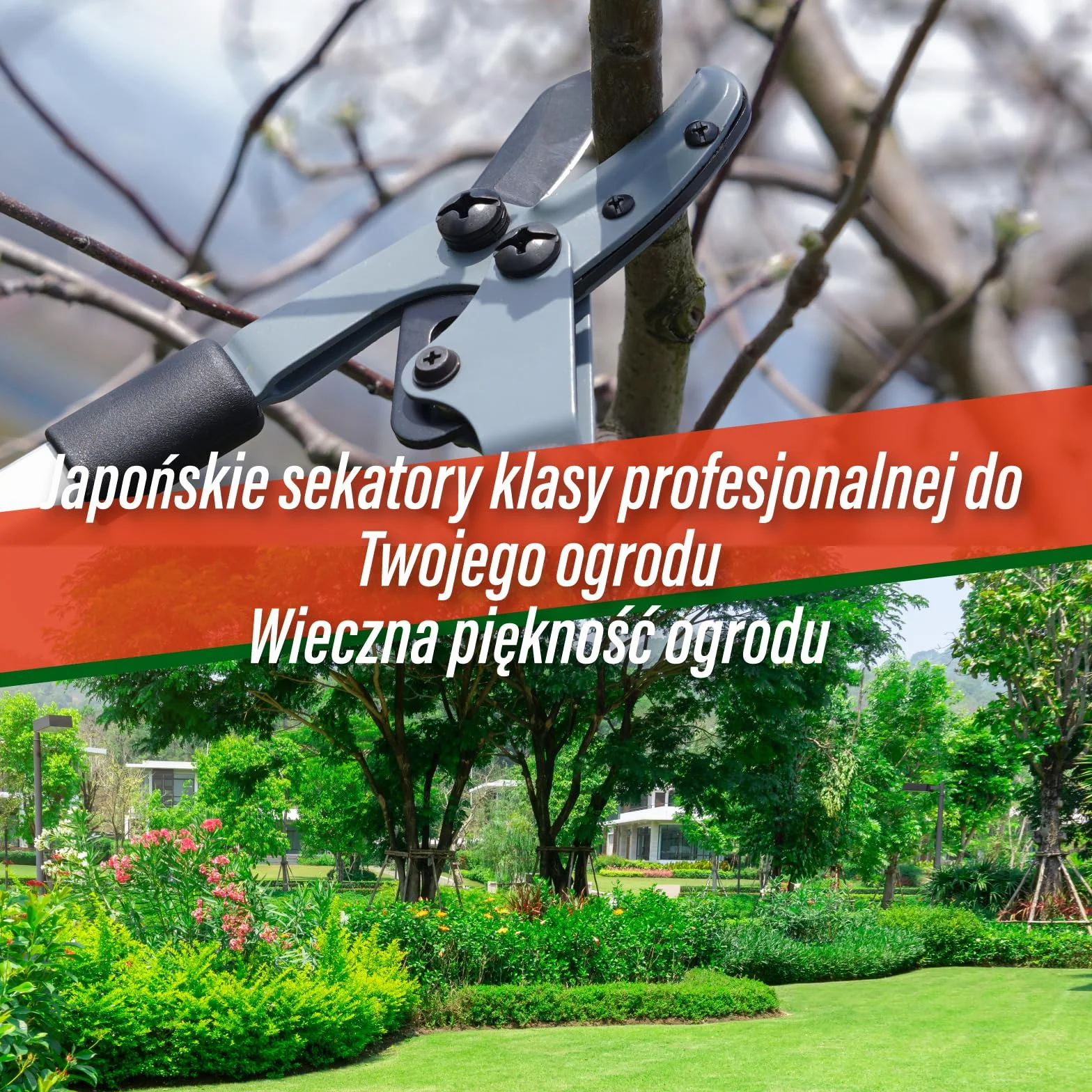 SUIZAN Kowadełkowy Sekator do gałęzi 465mm - Japońskie profesjonalne Kompakt 620g Lekki Narzędzia ogrodnicze
