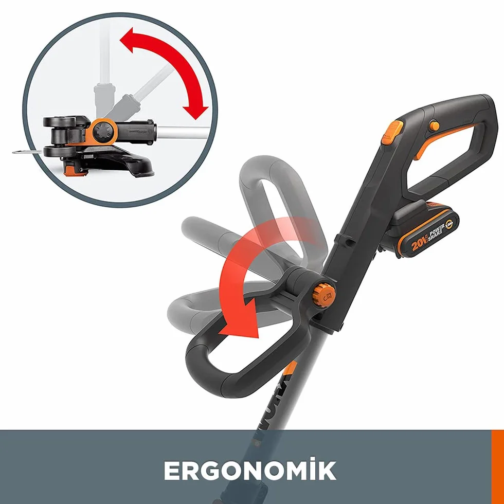 WORX WG163E.9 Akumulatorowa Podkaszarka do Trawy 20V, Krawędziarka do Trawy, 2 w 1