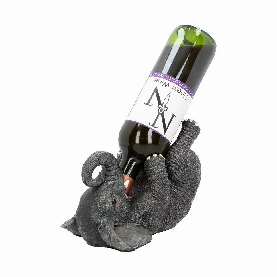 Nemesis Now EXA80004 guzzlers słoń uchwyt na butelkę wina 21 cm szary