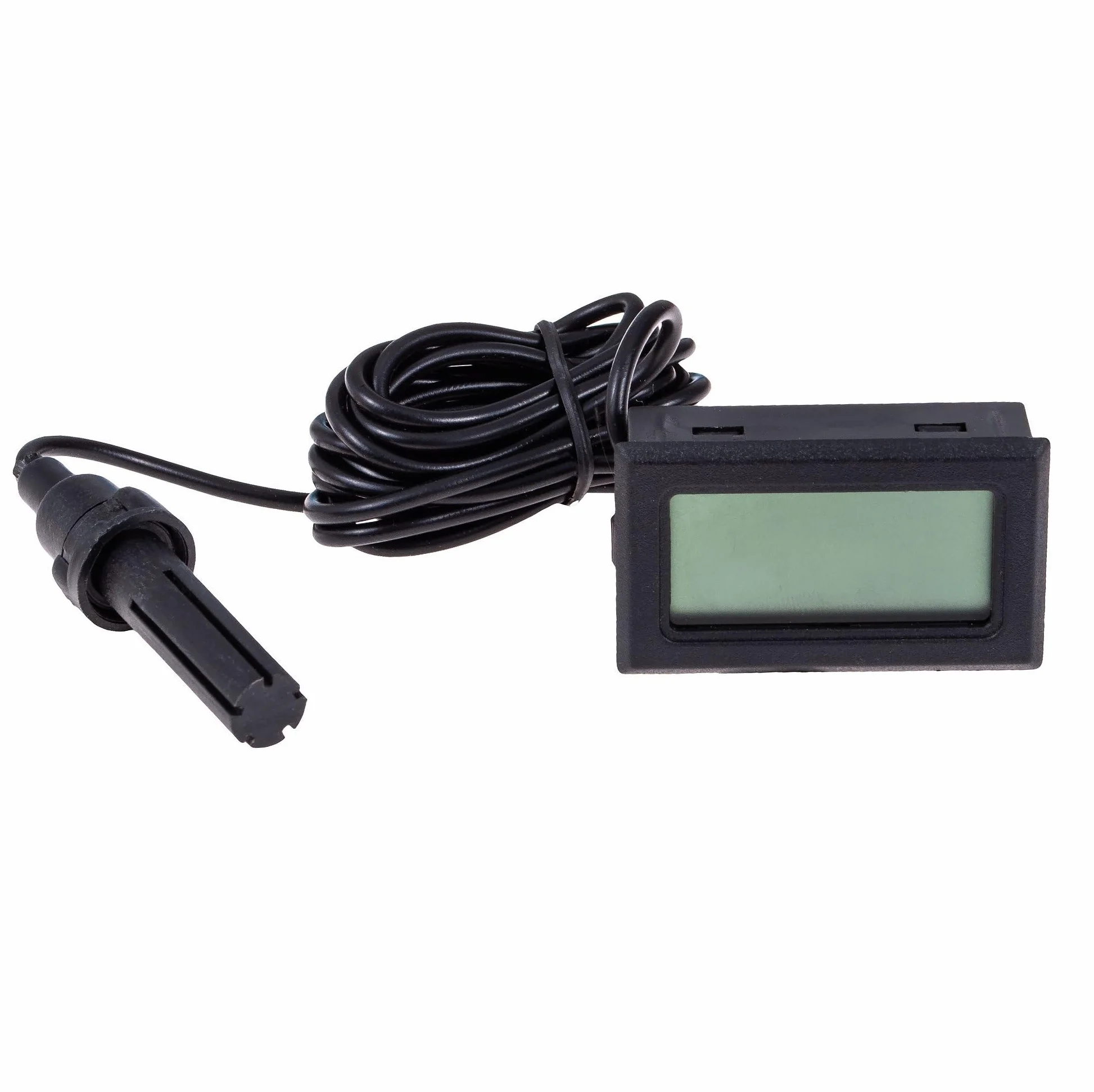 Cyfrowy higrometr termometr z sondą LCD czarny pomiar temperatury wilgotności