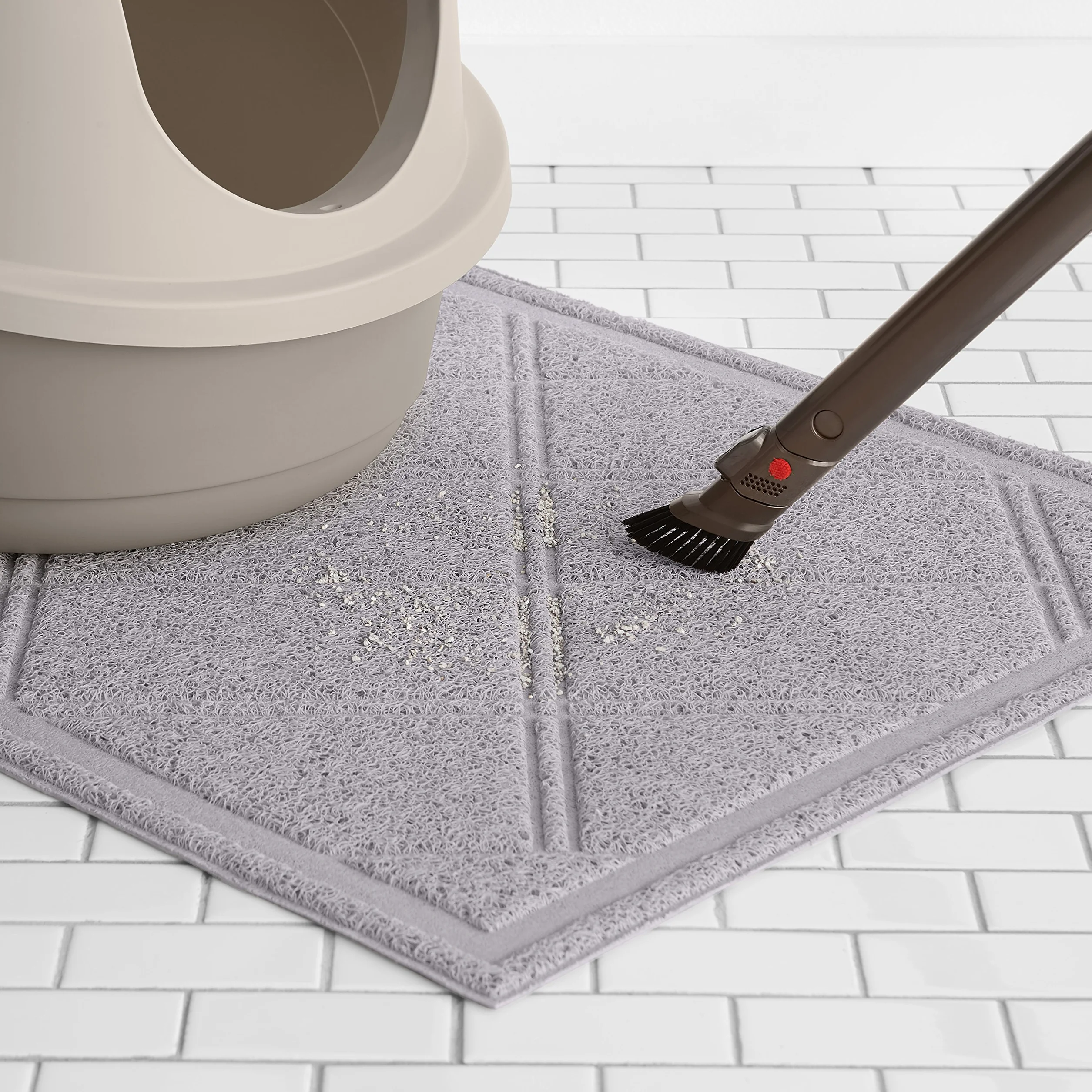 Amazon Basics Mata pod żwirek dla kota bezzapachowa 61 x 88,9 cm szara