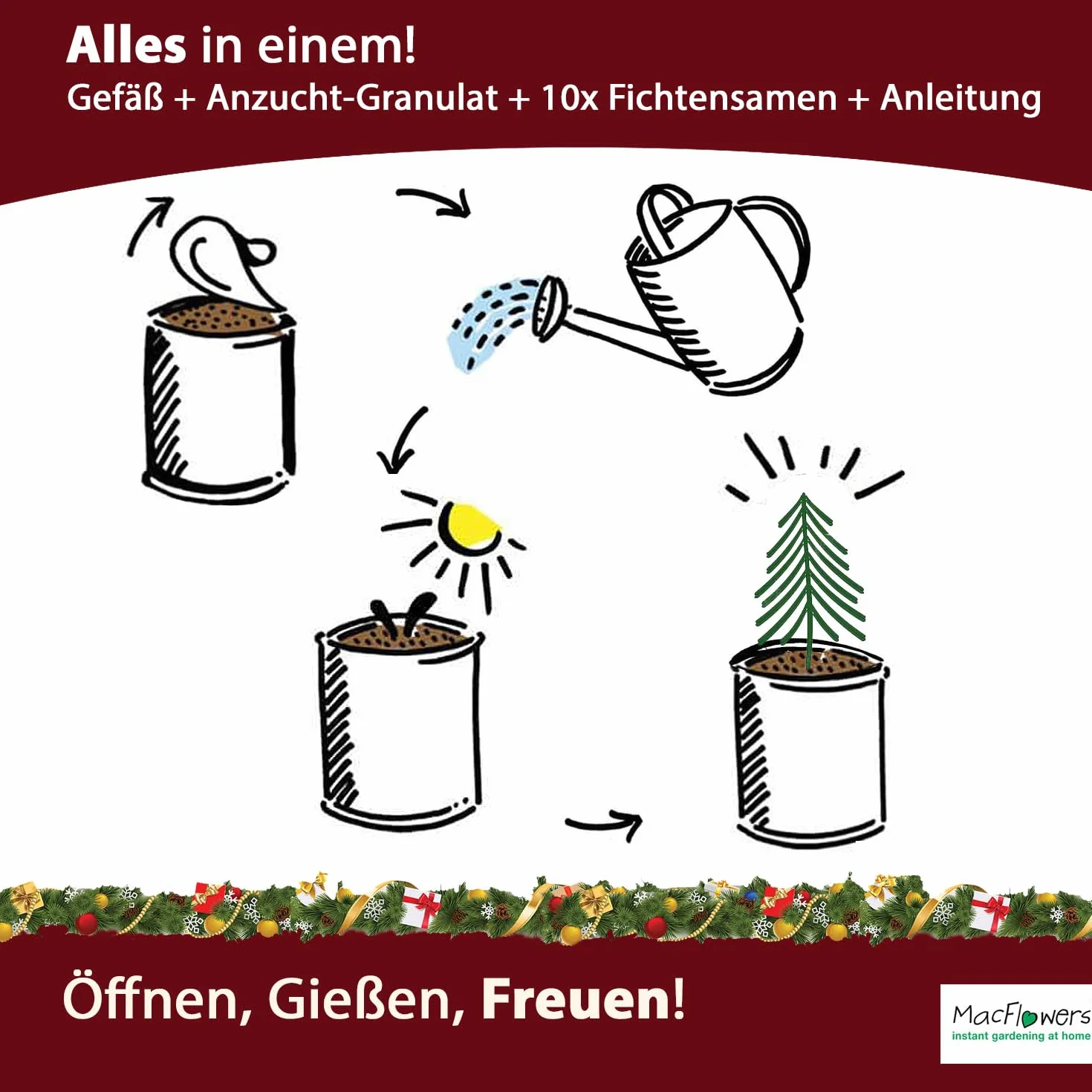 Choinka w puszce – 4 x choinka mieszana