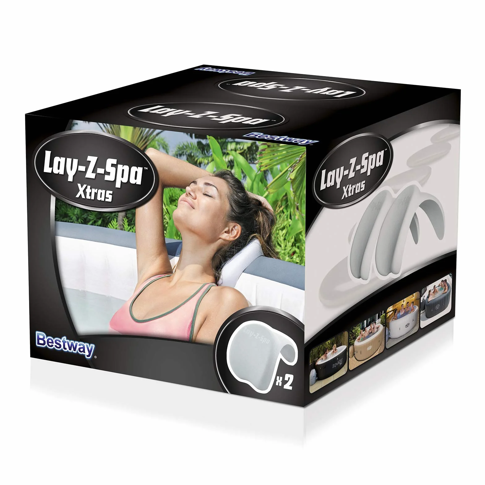 Lay-Z-Spa zestaw poduszek, zagłówek do wanny z hydromasażem, podparcie szyi i głowy, 2 sztuki