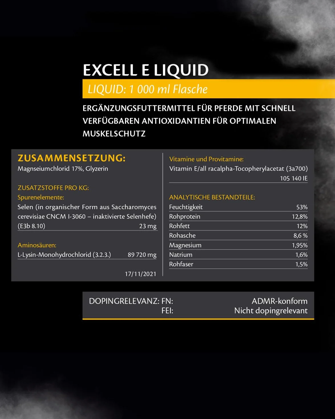 EQUISTRO Excell E | Karma uzupełniająca dla koni | Wspomaga pracę mięśni | Pomaga przy przeciążeniu mięśni i napięciu | 1 l