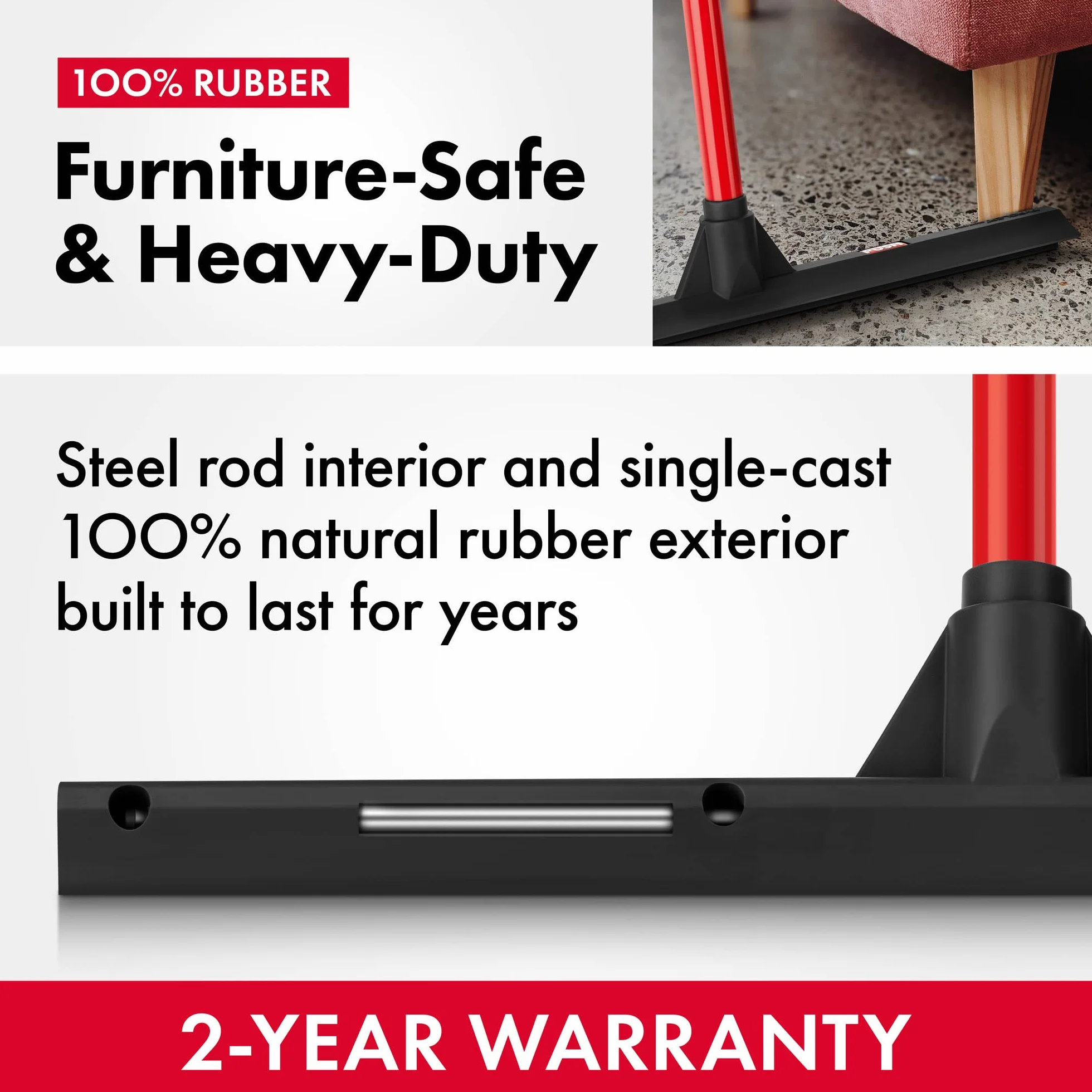 Tyroler Pull & Push Squeegee wykonany w 100% z naturalnej gumy, 44 cm, patentowa, aluminiowy antykorozyjny 4-częściowy uchwyt, bezpieczny dla mebli, wielopoziomowy, drewno liściaste, płytka, garaż