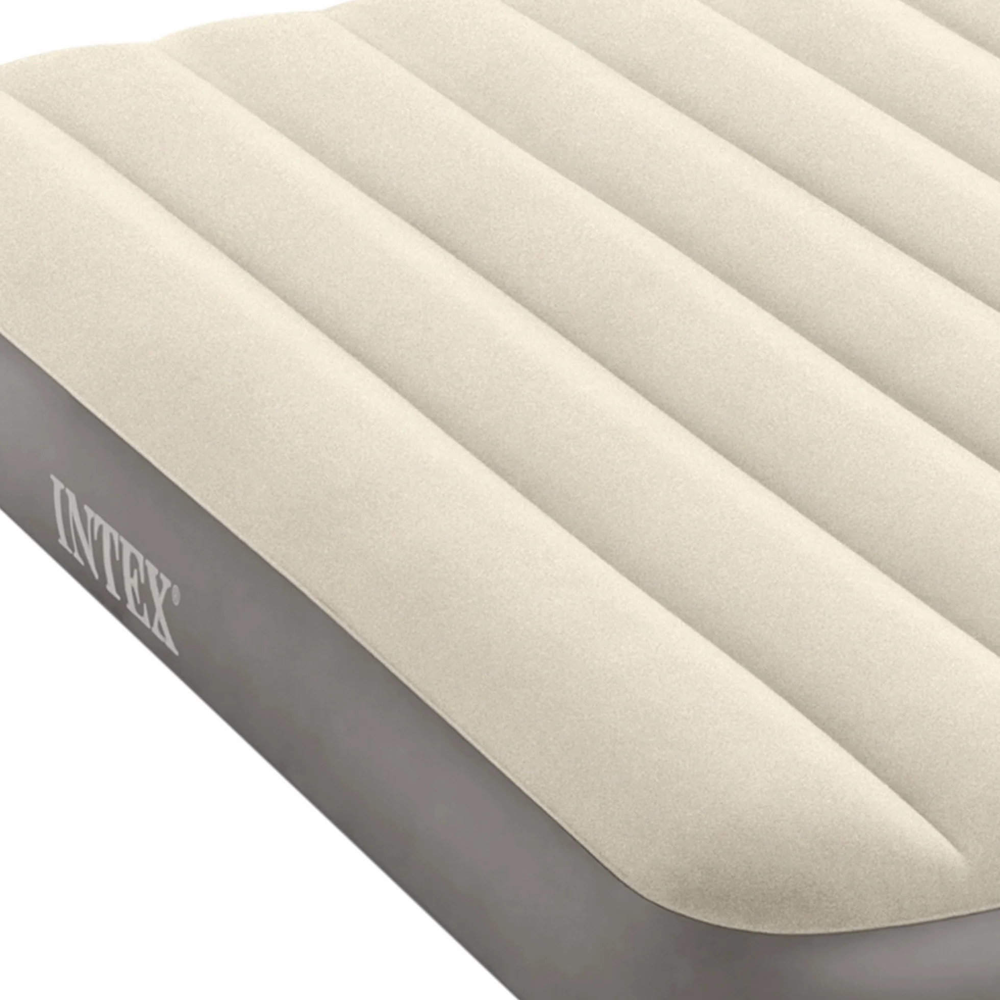 Intex Dura-Beam Materac Nadmuchiwany, Winyl, Szary, 191 x 137 x 25 cm