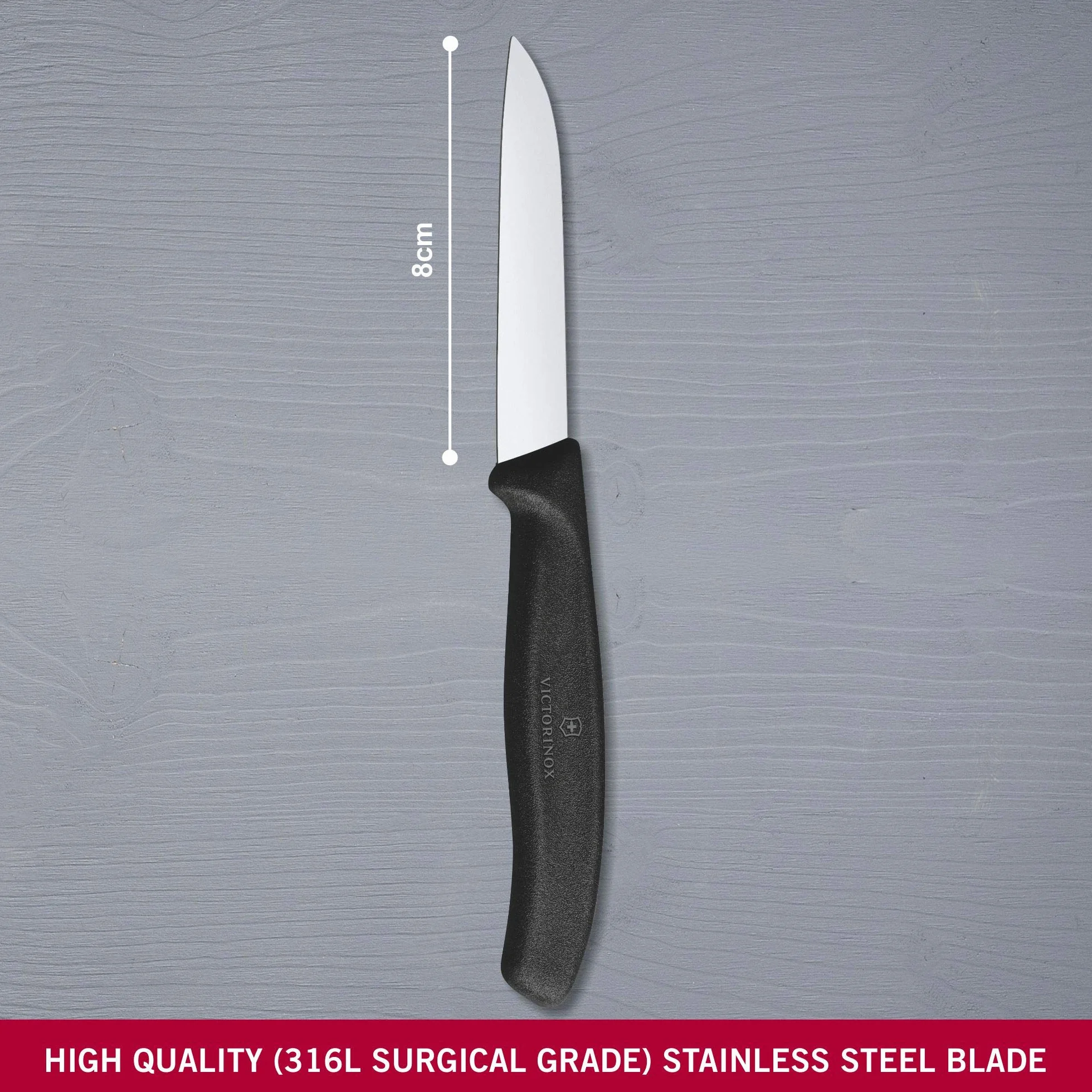 Victorinox Swiss Classic Nóż do Owoców i Warzyw, Stal Nierdzewna, Czarny, 8 cm