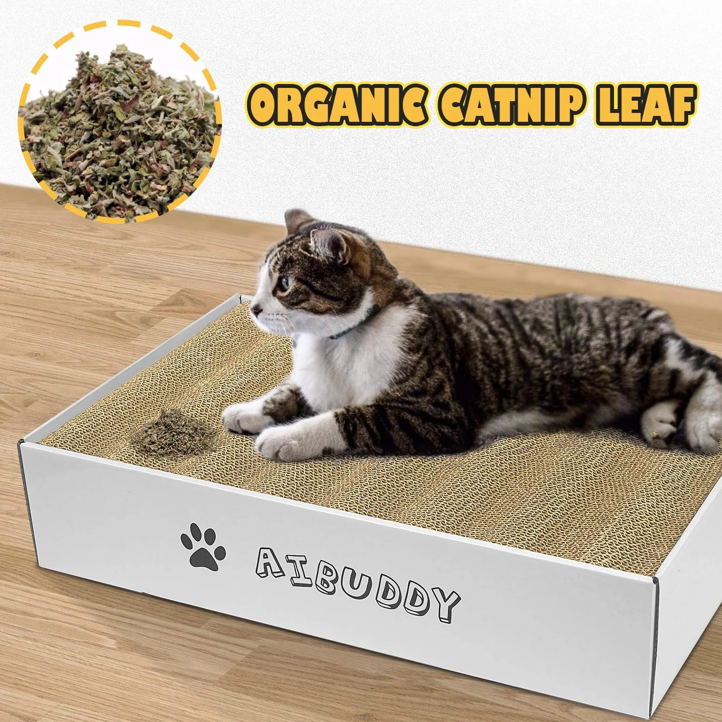 Aibuddy Kratzbrett für Katzen mit Katzenminze, 3er-Set, 44 x 28 x 10 cm