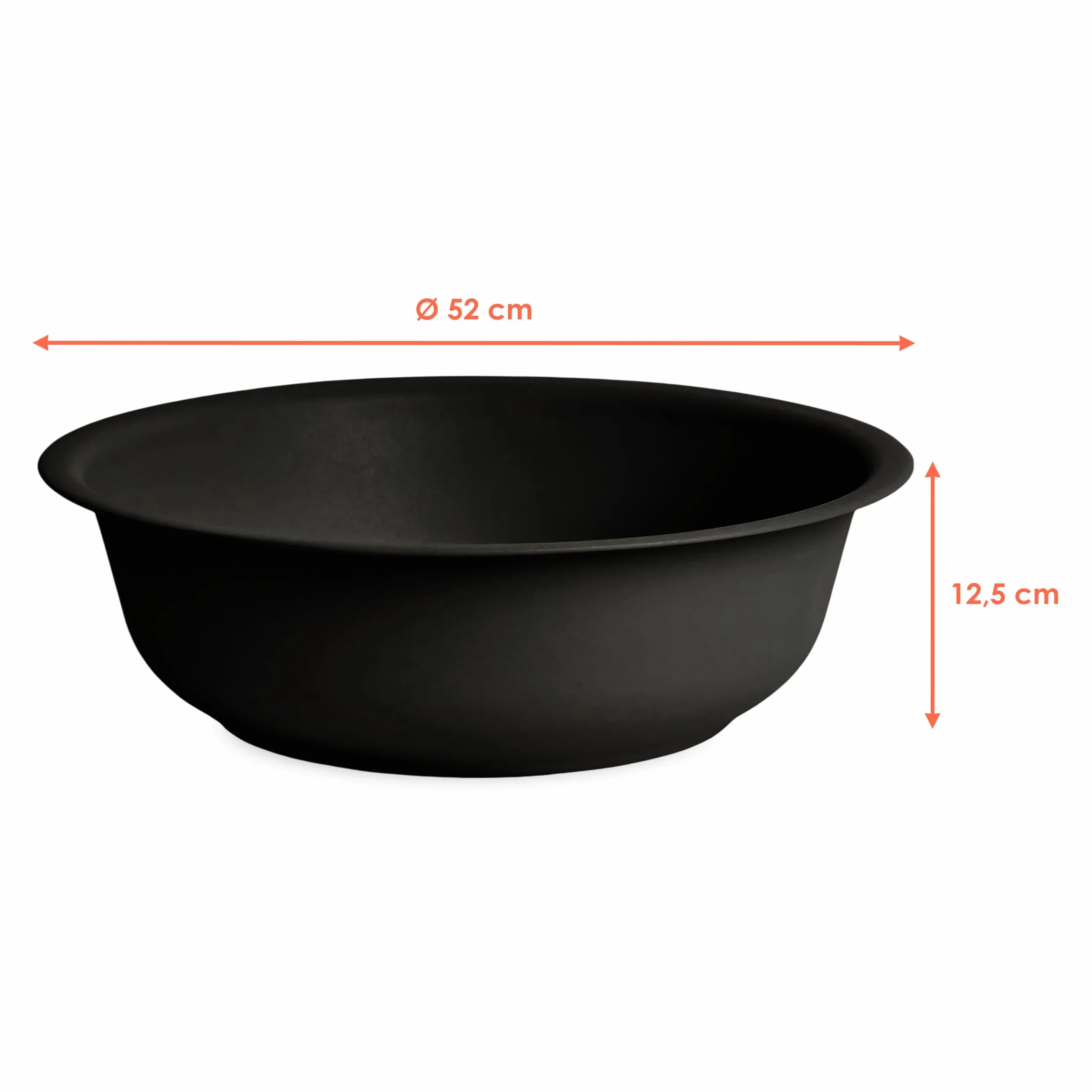 Spetebo Mini staw ogrodowy, okrągły, czarny, 52 cm, dekoracja ogrodowa, metalowa miska na kwiaty, duży – ozdobny staw na balkon, do stawu, donica na kwiaty, do oczka wodnego, oczka wodnego
