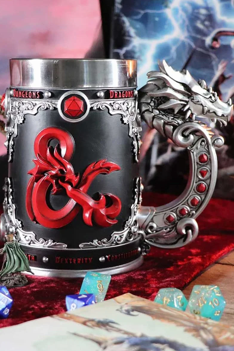 Nemesis Now Dungeons & Dragons Fantasy Role Play Die D20 tankard, żywica poliestrowa, czarny, 1 szt. (1 szt.)
