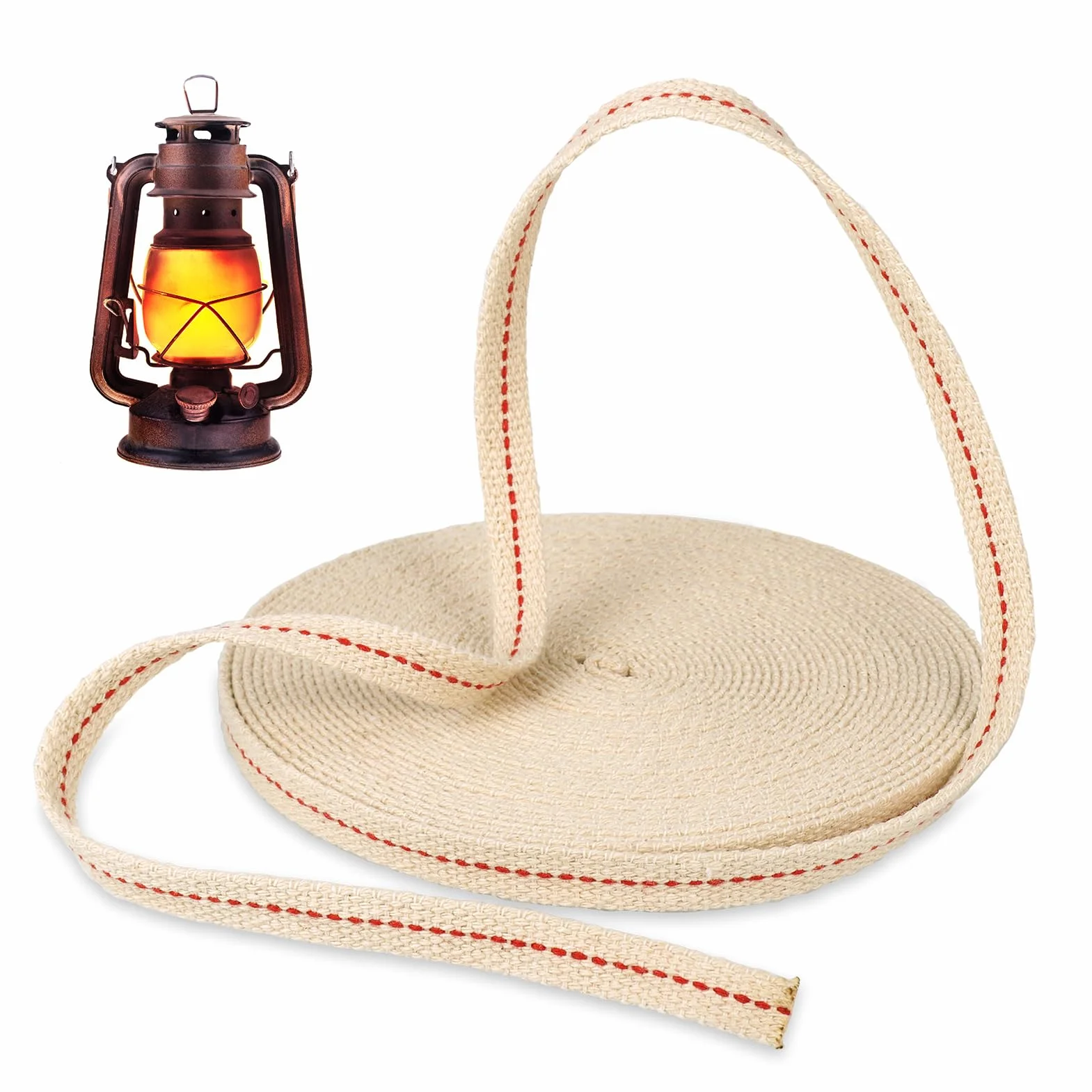 10 metrowych liny do lamp olejowych i parafinowych, płaski bawełniany materiał do lamp, bezwonny lampionowy materiał, szerokość 1,2 cm