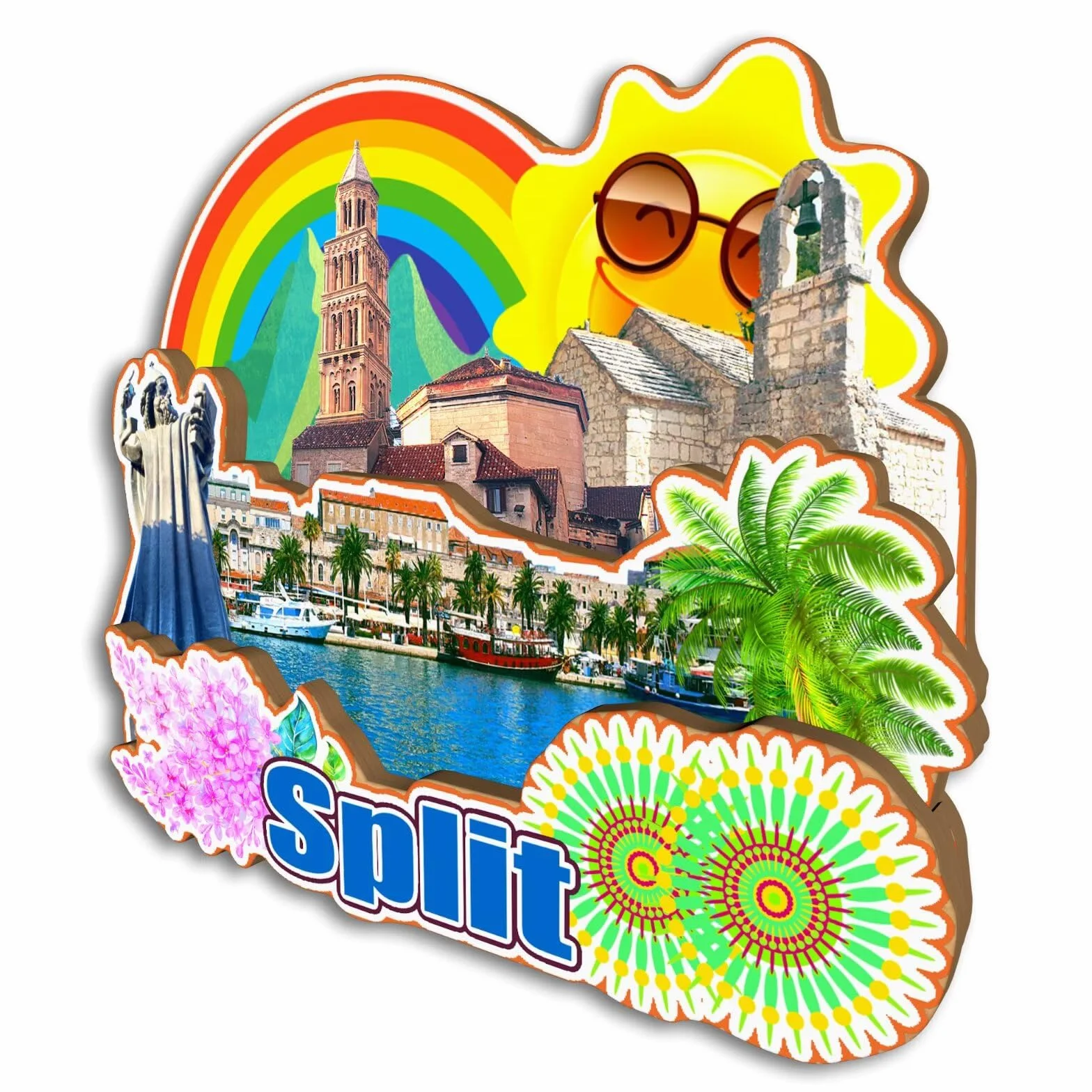 Magnes na lodówkę Split Chorwacja magnes na lodówkę pamiątki z podróży po mieście prezenty turystyczne 3D klasyczne zabytki ręcznie robione rękodzieło dekoracja domu -3956
