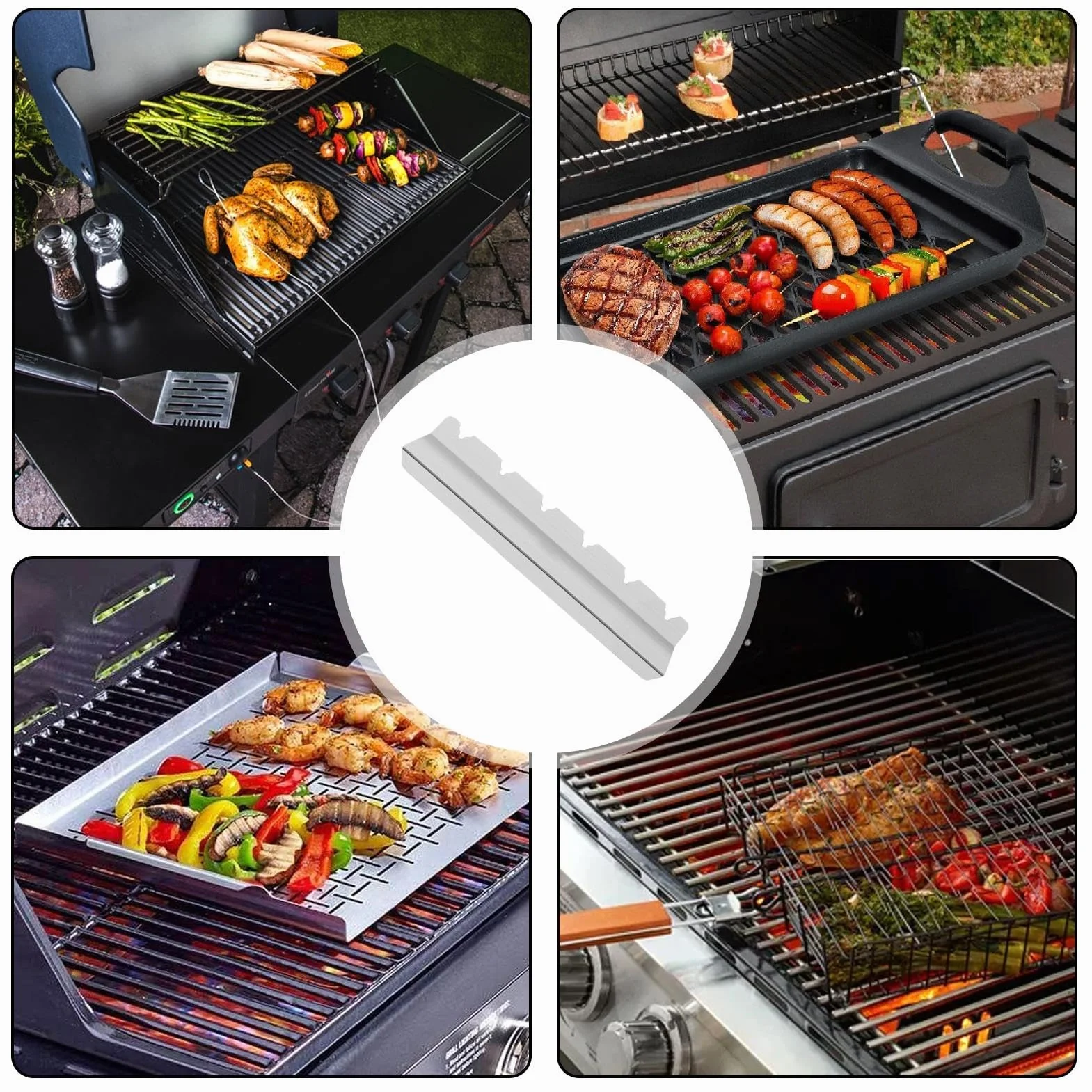 Stojak do szaszłyków | Stojak do grilla na szaszłyki | Stojak do grillowania kababów | Uchwyt na szaszłyki do grilla, uchwyt na szaszłyki do barbecue, kosz na grilla do kebapów, uchwyt na szaszłyki do