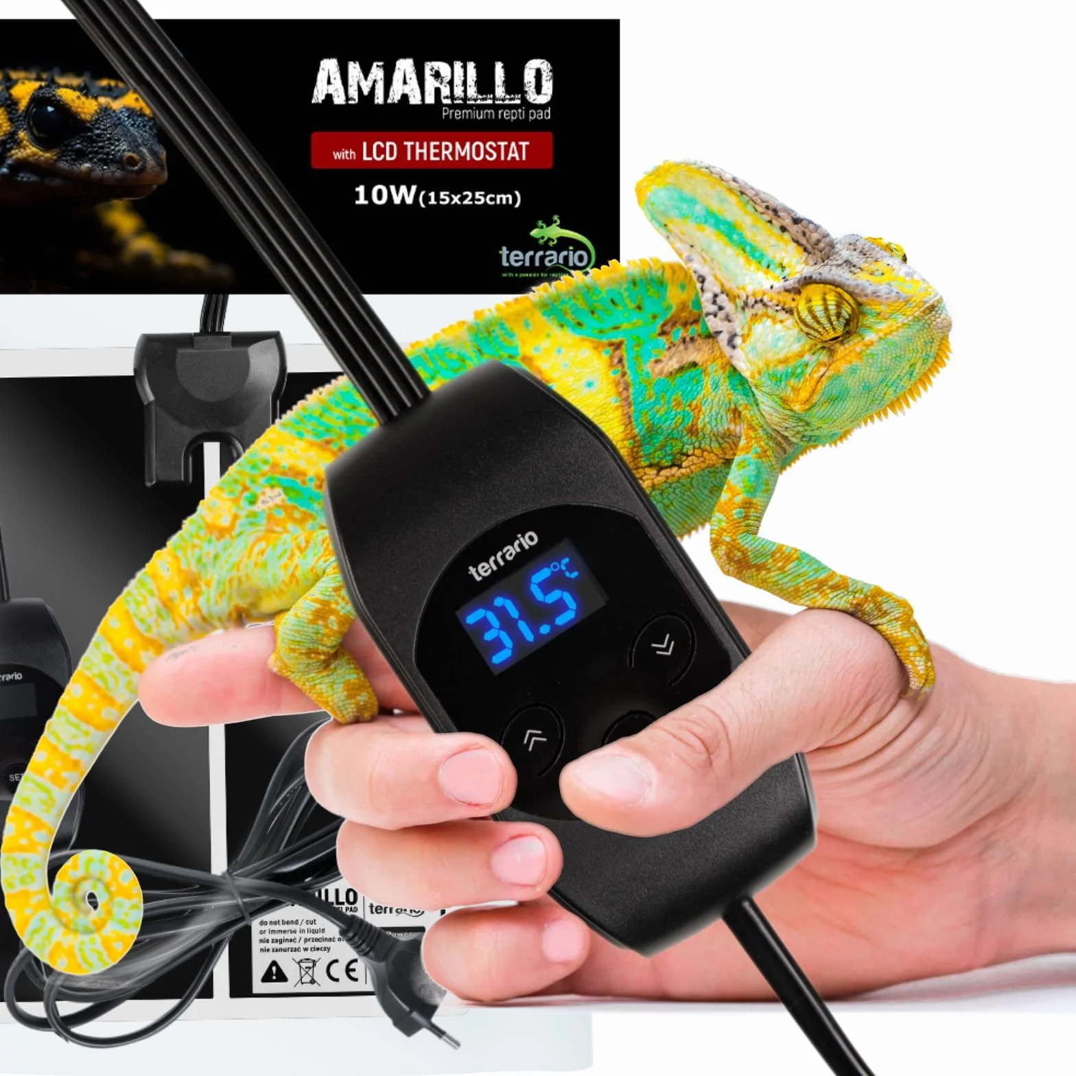 Mata grzewcza Terrario Amarillo 10W z termostatem LCD