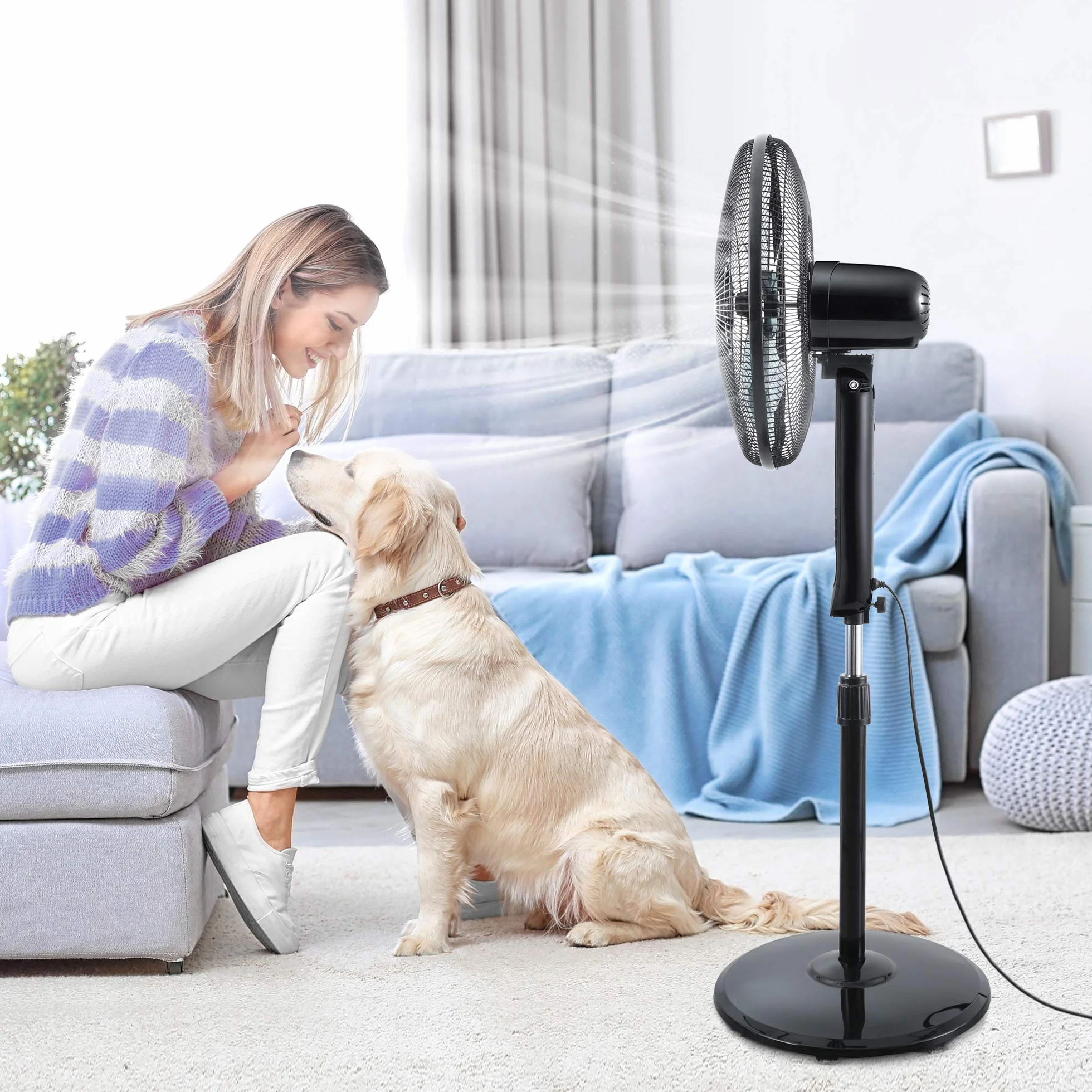Midea FS40-15FR Wentylator Stojący, 55 W, Czarny