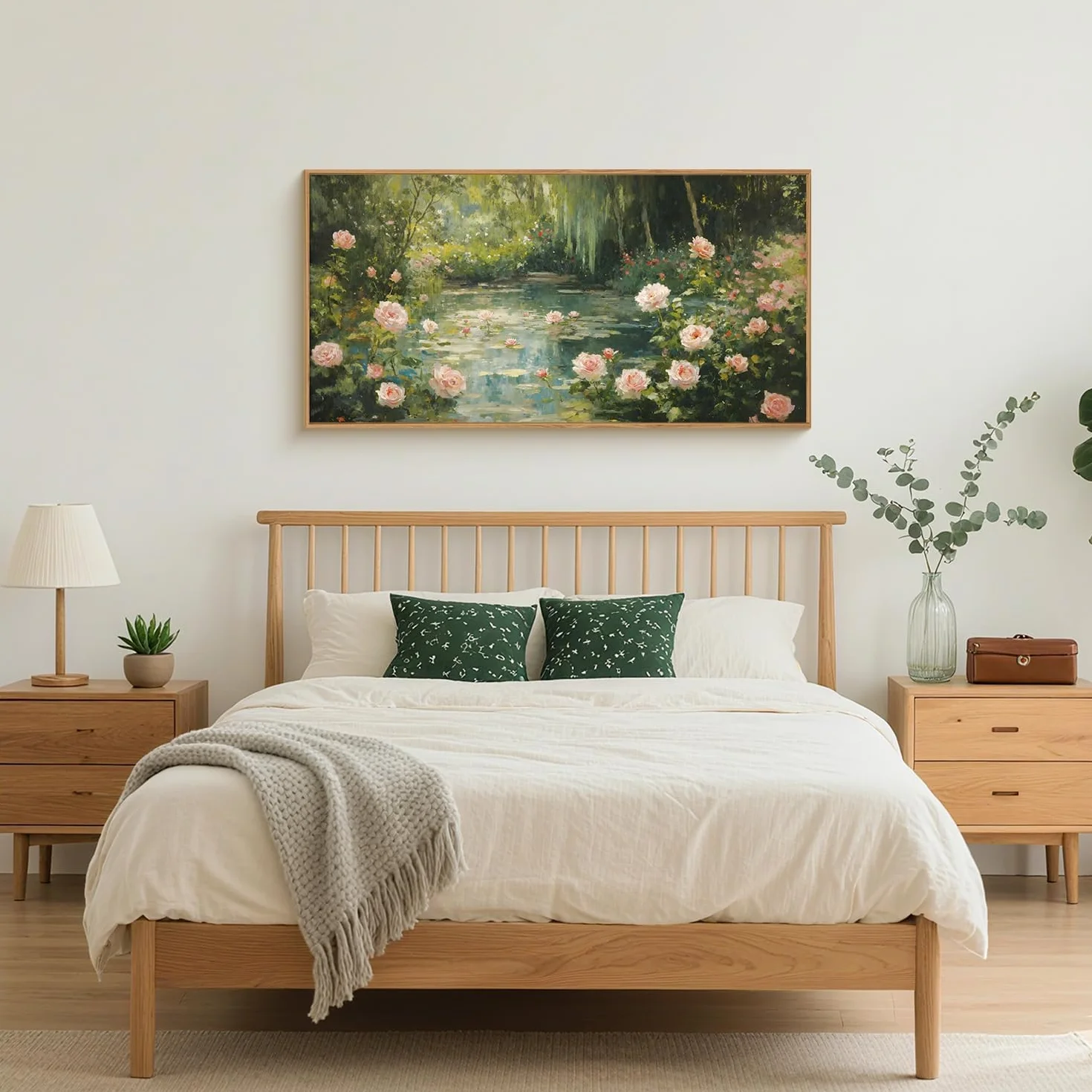 lianyibo Lilie wodne monet płótno ścienne sztuka, ogród pond impresjonistyczny plakat kwiatowy, wydruki do salonu, sypialni, farmhouse (90 x 180 cm, nieoprawione)
