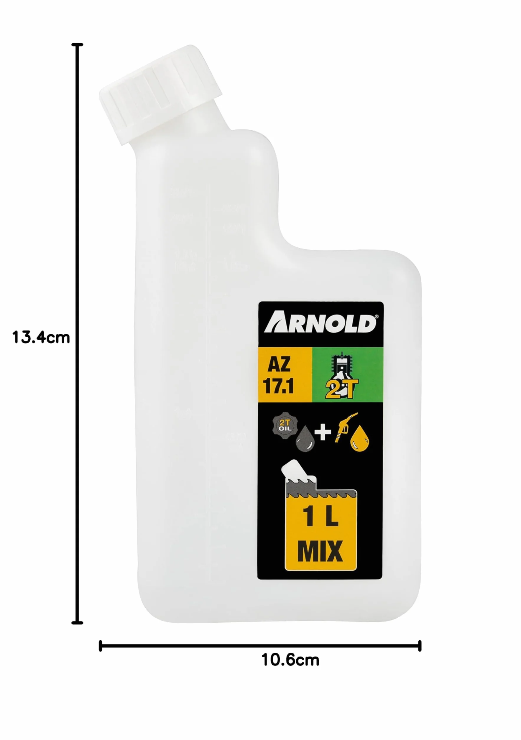 ARNOLD - 2-suwowa butelka mieszająca do 1 litra mieszanki paliwowej, 1:25/1:32/1:40/1:50; 6011-X1-0201