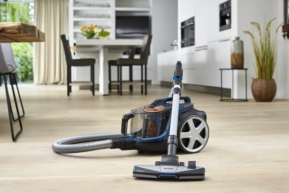 Philips PowerPro Bezworkowy Odkurzacz, Tworzywo Sztuczne, 900 W, 2 L, Blokada Antyalergiczna, Technologia PowerCyclone 8, Szczotka SuperTurbo, Kontrola Mocy, Niebieski/Czarny (FC9745/09)
