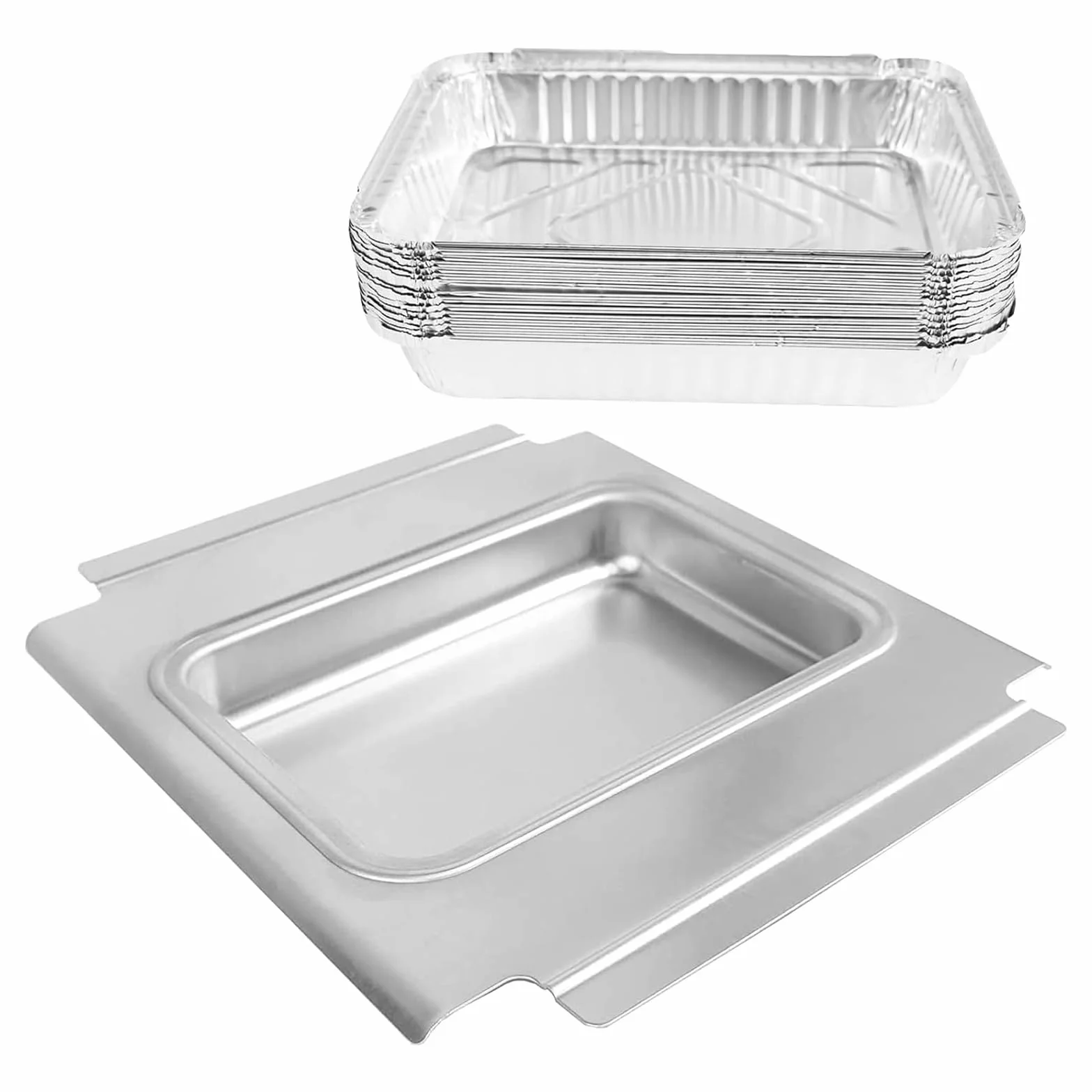 GFTIME 80580 tacki ociekowe do grilla Weber Q200, seria Q300, tacka ociekowa do Weber Q200, Q300, Q220, Q240, Q2000, Q2200, Q320, tacka ociekowa z 15 wkładkami z folii aluminiowej, zamiennik do 41877