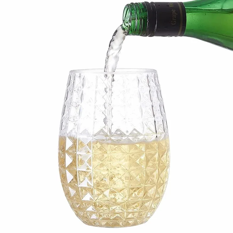 Eleganckie szklanki Wine Glasses Whiskey Cocktail Juice Drinking Plastic Cups Unbreakable Reusable and Recyclable for Outdoor Pool Party Picnics Szklanki do napojów