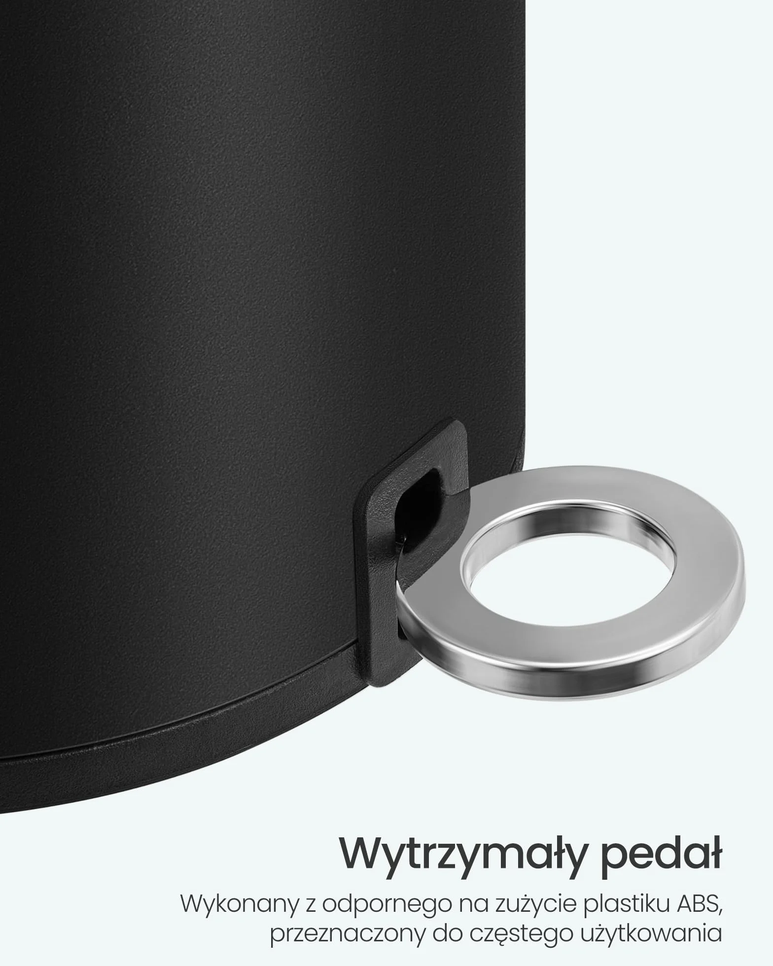 SONGMICS LTB012BZ01 Kosz łazienkowy z pokrywką, kosz na kosmetyki, 6 l, mały kosz na śmieci, miękkie zamykanie, wyjmowane plastikowe wiadro wewnętrzne, do sypialni, biura, stal, czarny atrament