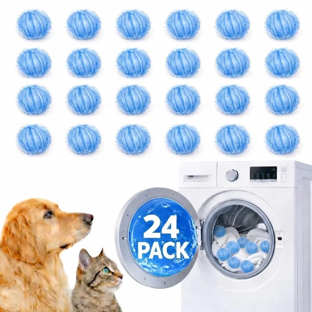 Łapacz włosów do prania dla zwierząt domowych - filtr do pralki, 24 szt.