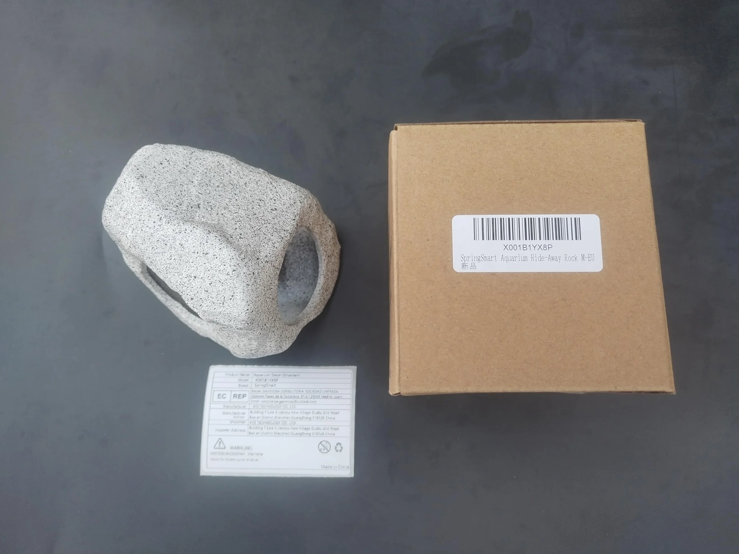 SpringSmart Ceramiczna kryjówka do akwarium, dekoracyjna skała do rozmnażania i zabawy