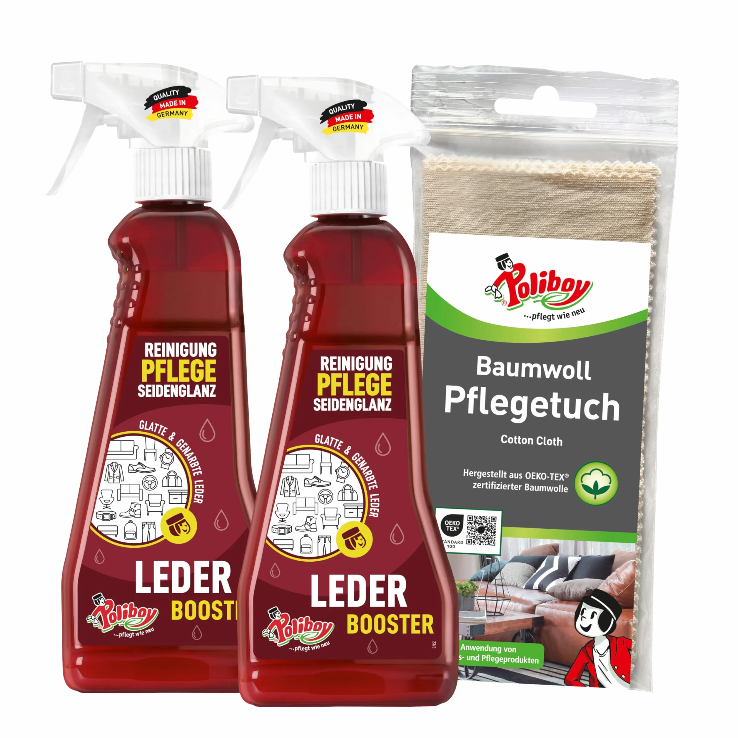 POLIBOY Leather Booster środek do pielęgnacji skóry czyszczący 2 x 375 ml