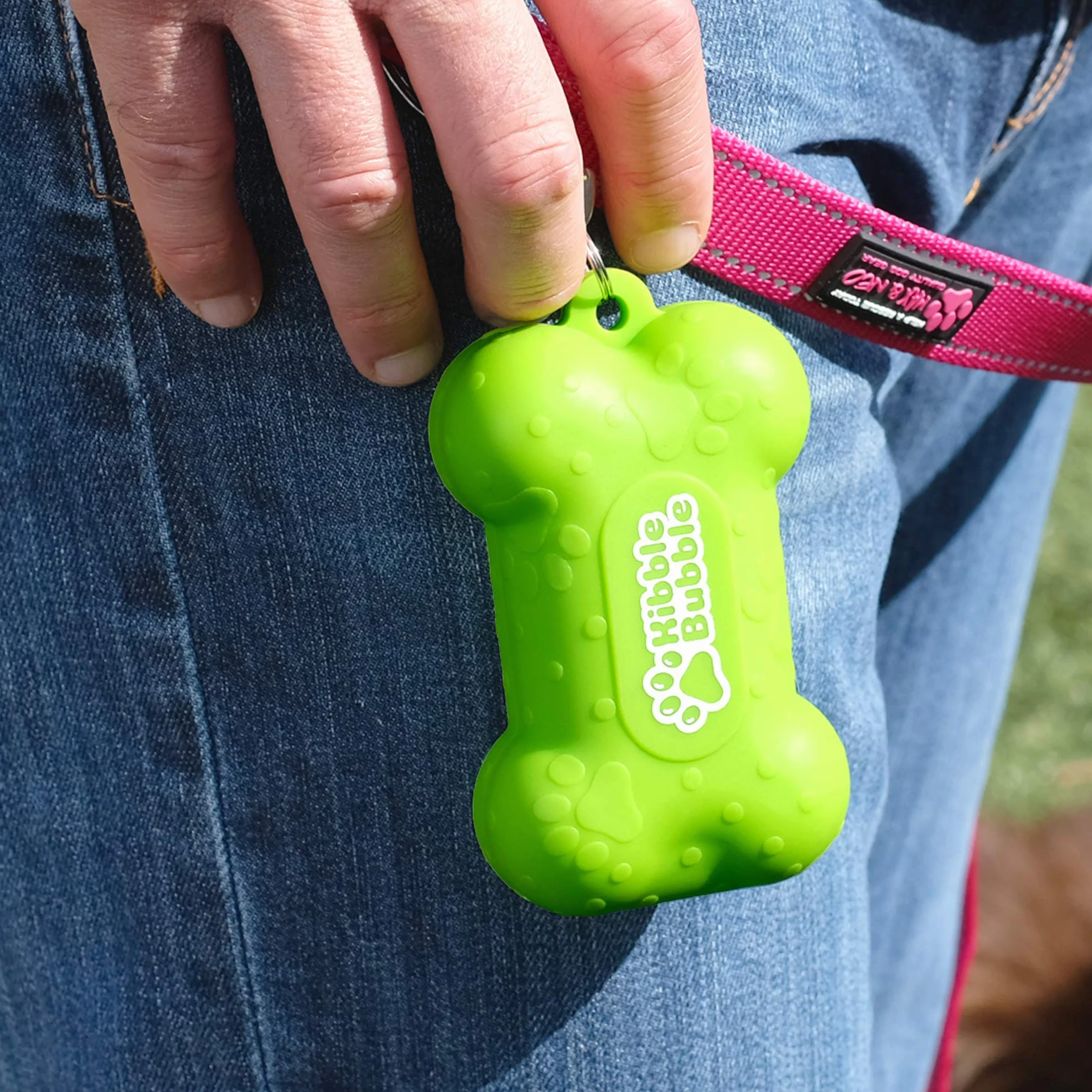 Dog Treat Pouch Bone Green