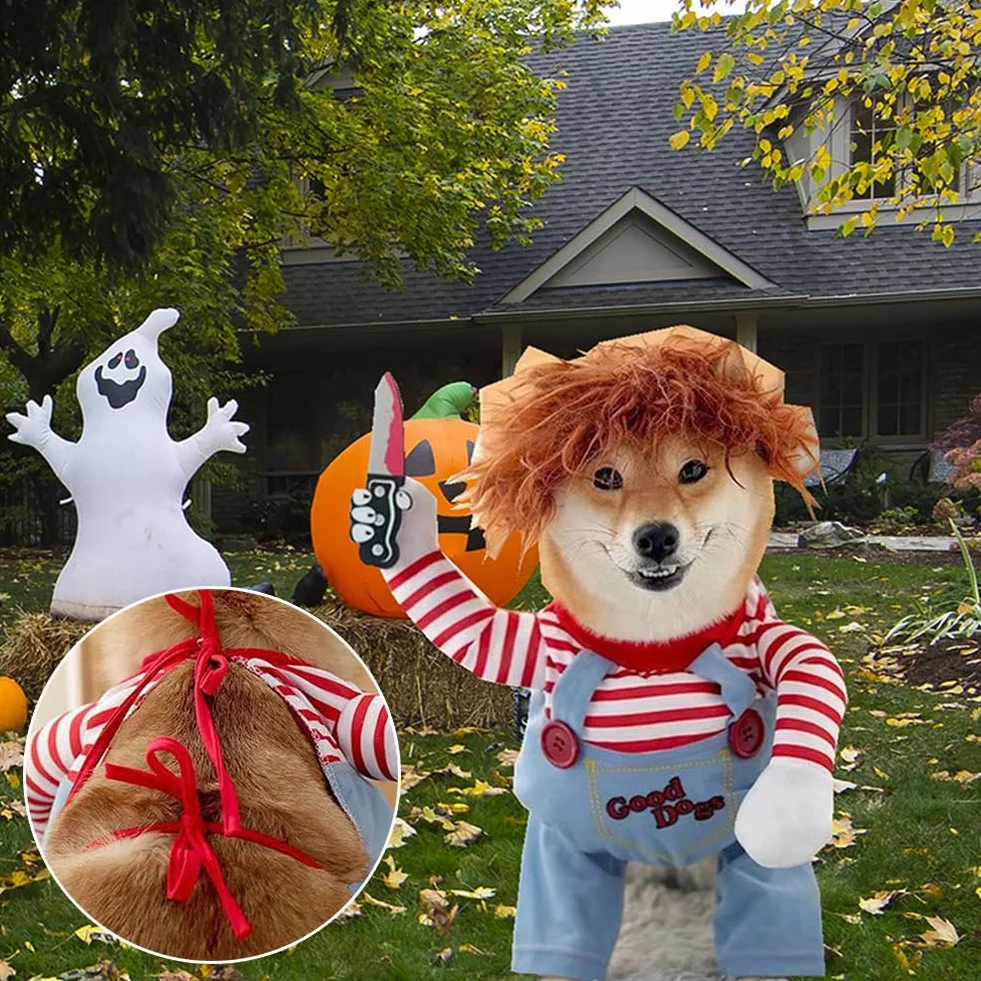 Straszny kostium dla zwierząt domowych na Halloween, cosplay i imprezę