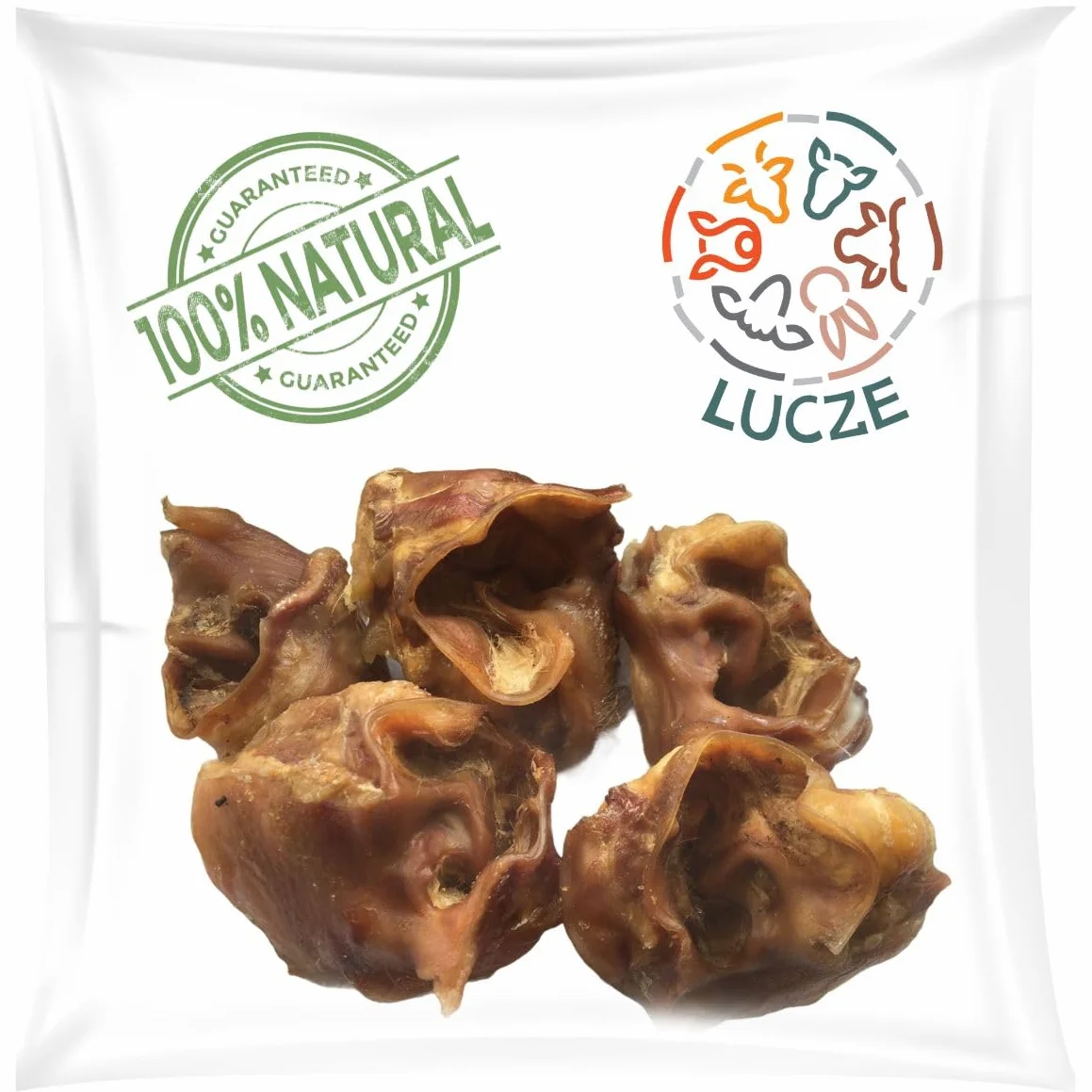 Suszone Ucho Wieprzowe Wewnętrzne dla Psów 1 kg Naturalny Przysmak Polska produkcja