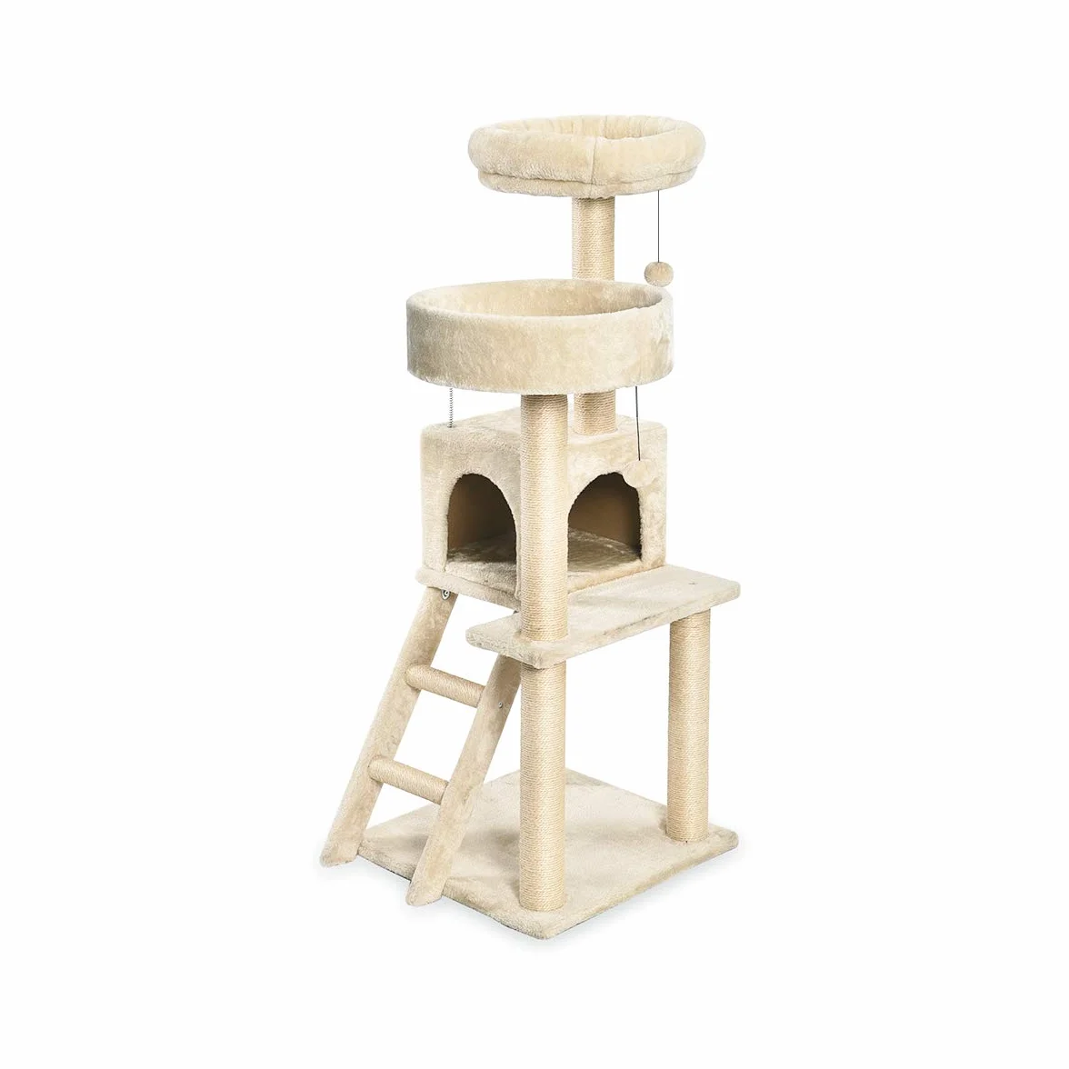 Amazon Basics Duży Drzewo-drapak dla Kota 127 cm Wielopoziomowy Beżowy