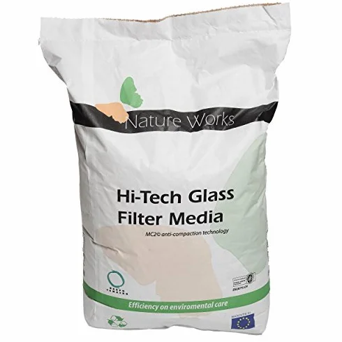 poolomio Nature Works Hi-Tech szkło filtrujące (20 kg) do systemów filtrów piaskowych basenowych, z naturalnego szkła, krystalicznie biały, przyjazna dla środowiska alternatywa dla piasku, Ø