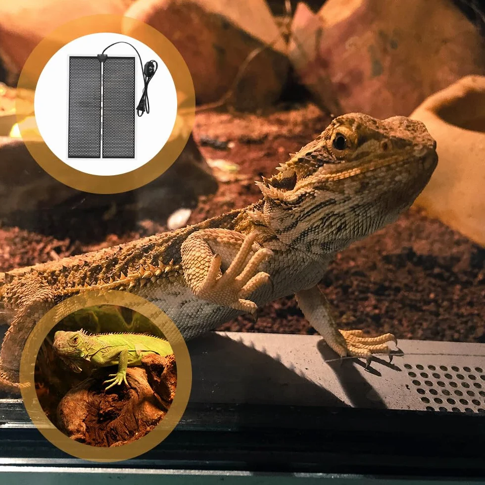 Mata grzewcza do terrarium, regulowana mata grzewcza dla gadów, 20 W, z regulacją temperatury, dla gadów, żółwia, węża, jaszczurki, gekonu, pająka (42 x 28 cm)