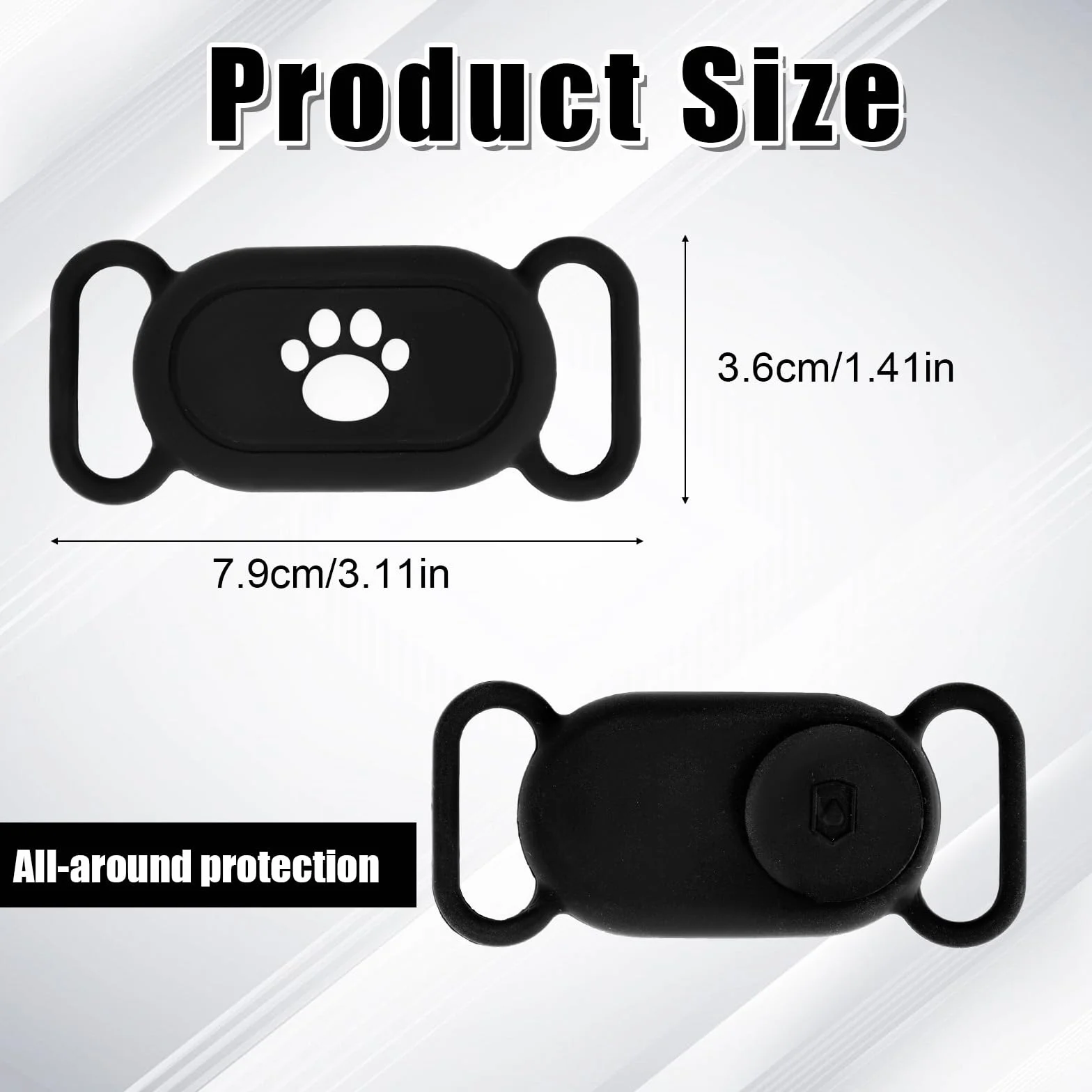 2szt Silikonowe Uchwyty na Obroze dla Psów do Galaxy SmartTag2, Etui na Obroze dla Zwierzat Wodoodporne Akcesorium do Uchwytu na Obroze dla Kotów do Samsung Galaxy SmartTag2 (Czarne)