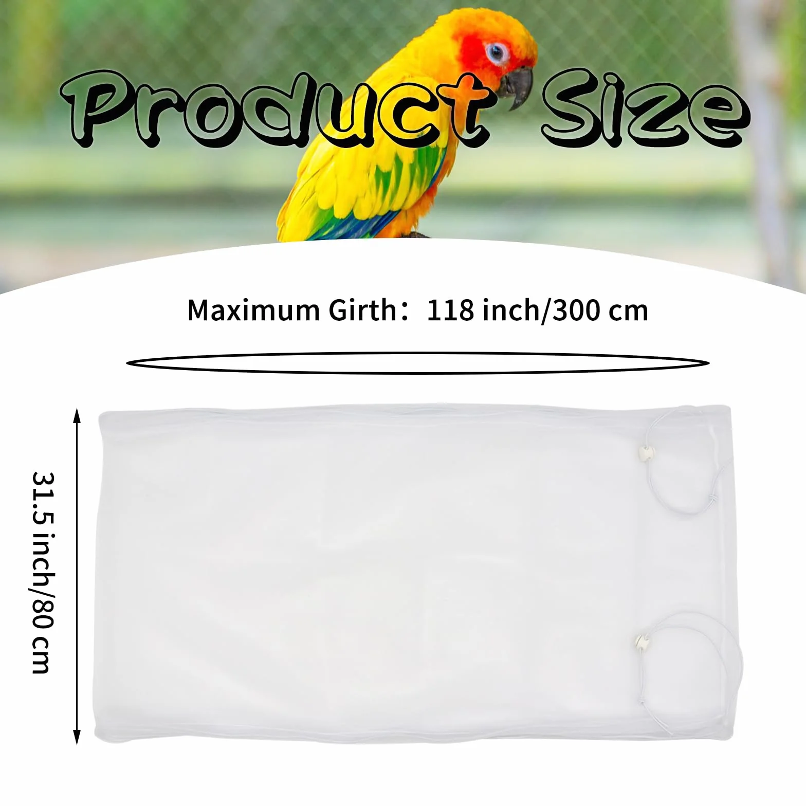 Pokrowiec na klatkę dla ptaków duży, Siatka na klatkę dla ptaków Extra Large, miękka, przewiewna, łapacz nasion do klatki dla ptaków, regulowana osłona klatki dla ptaków, siatka ze sznurkiem